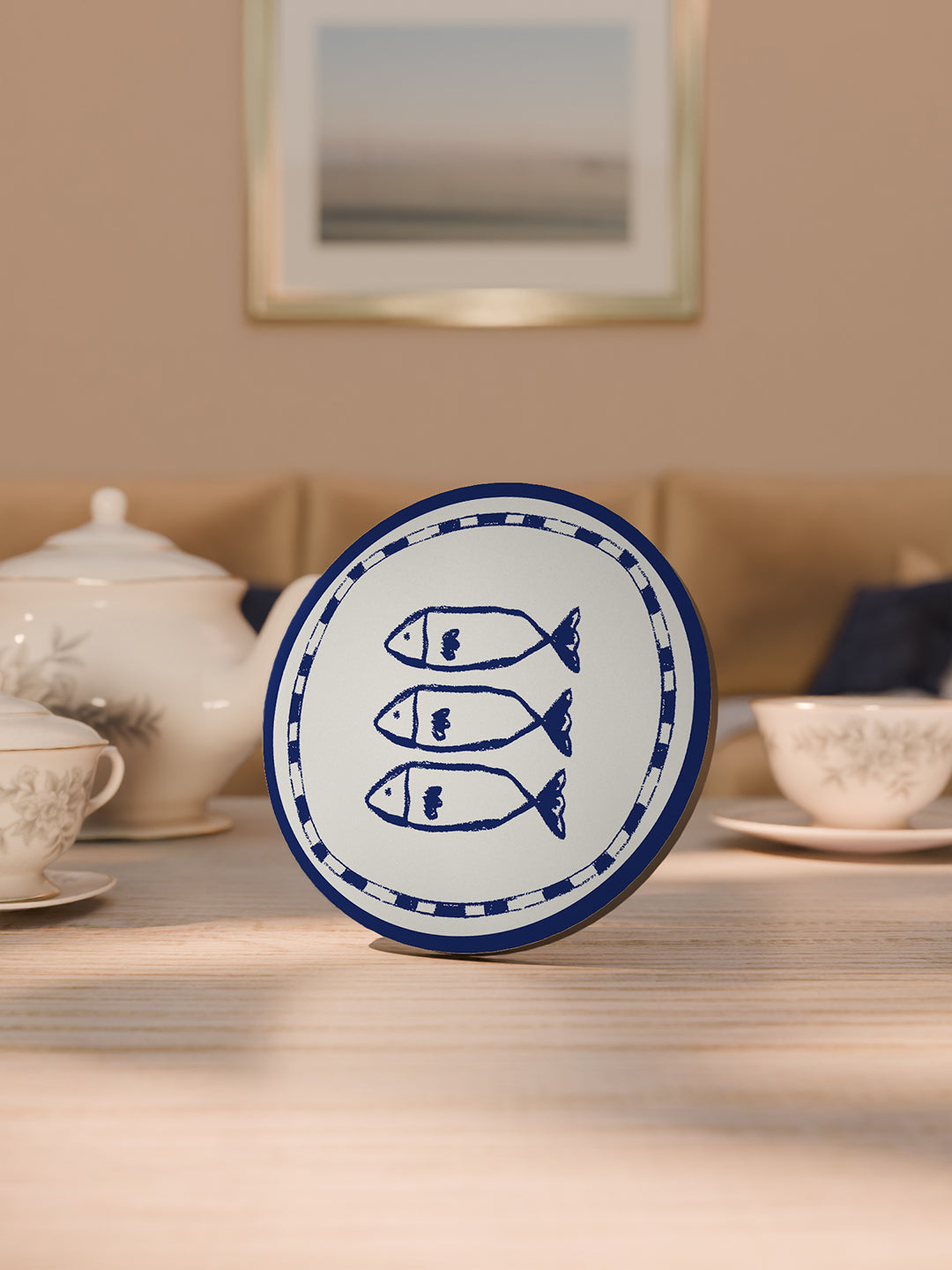 Indigo Charm Graphic Coasters - Pack of 6