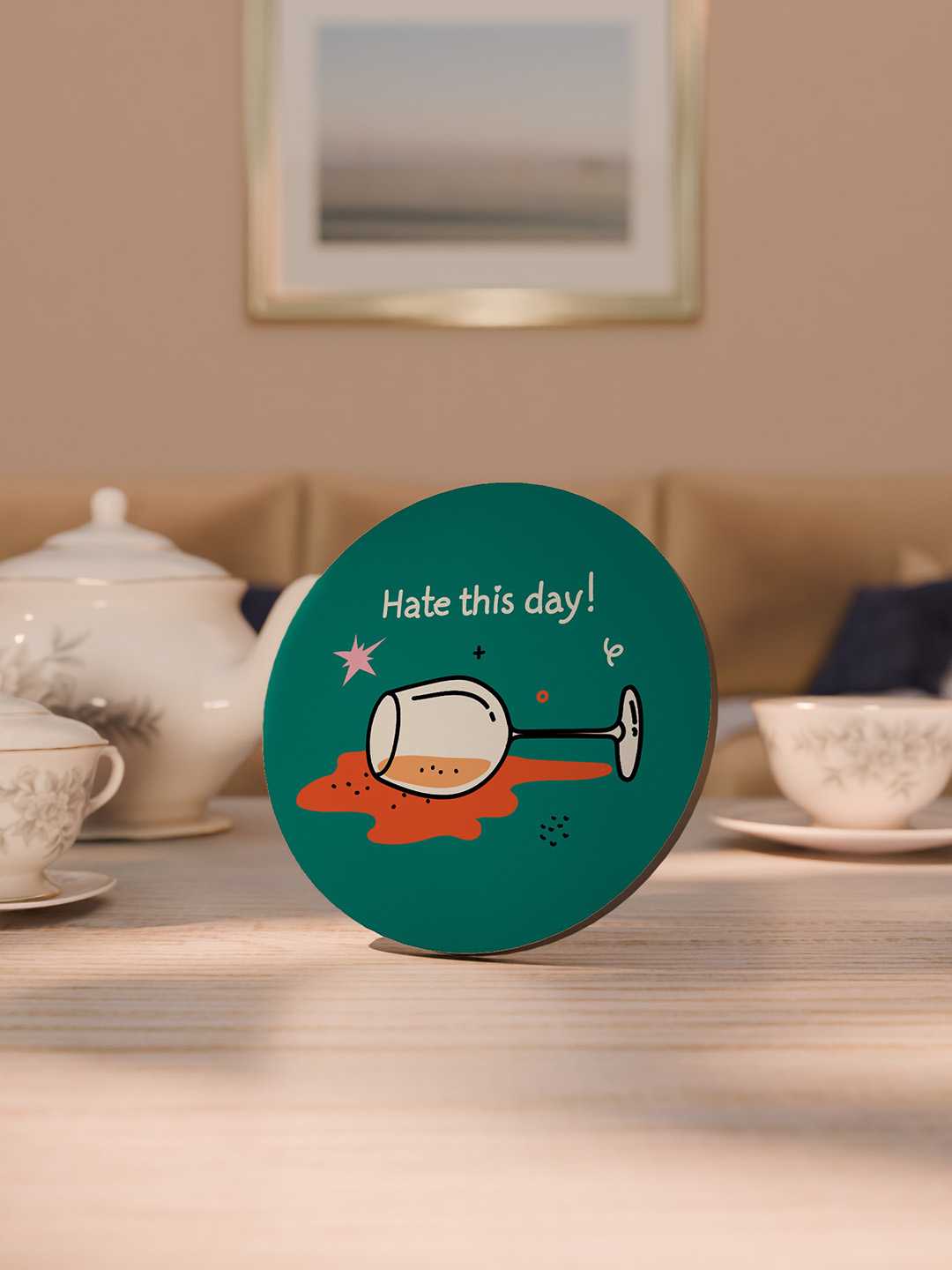 Wine and Dine Graphic Coasters - Pack of 6