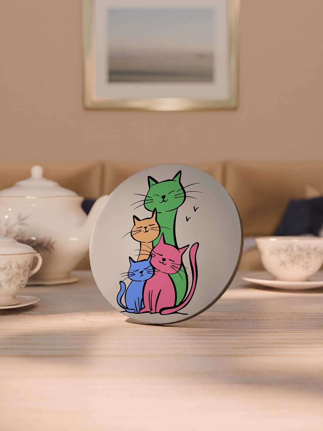Cats Graphic Coasters - Pack of 6