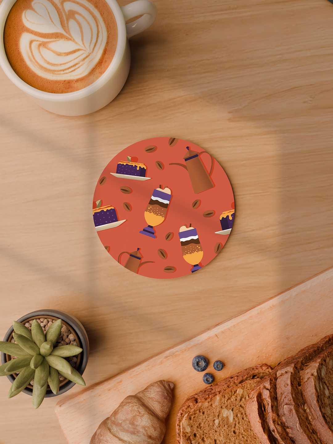 Brew & Bakery Graphic Coasters - Pack of 6