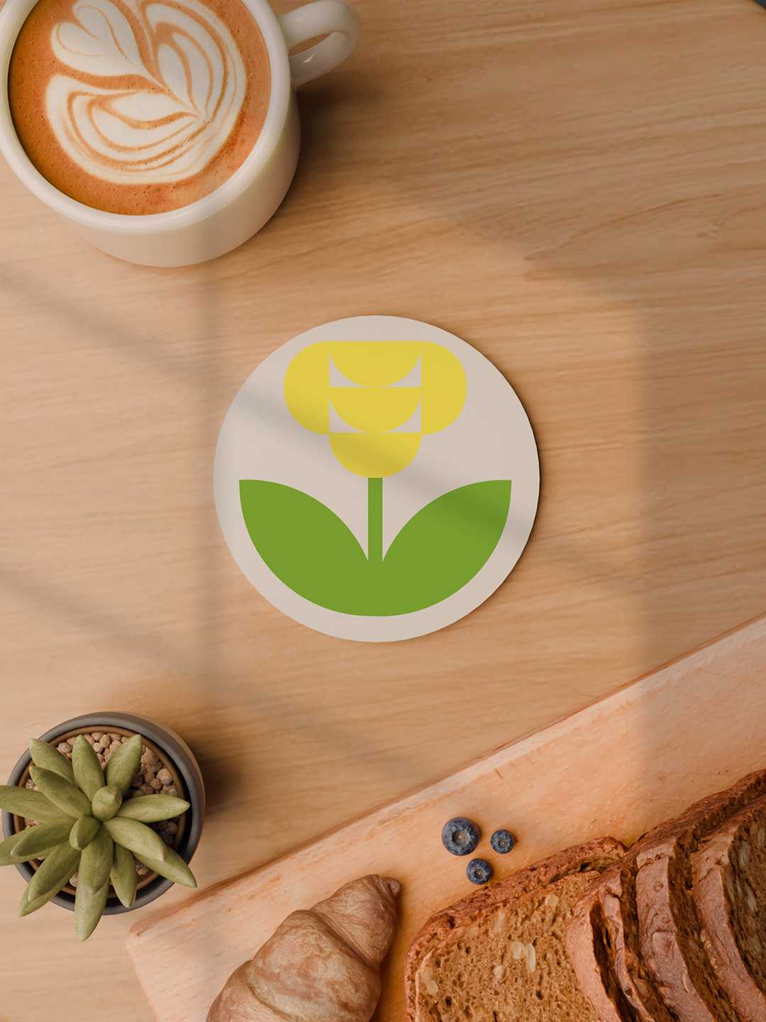 Geo Floral Graphic Coasters - Pack of 6