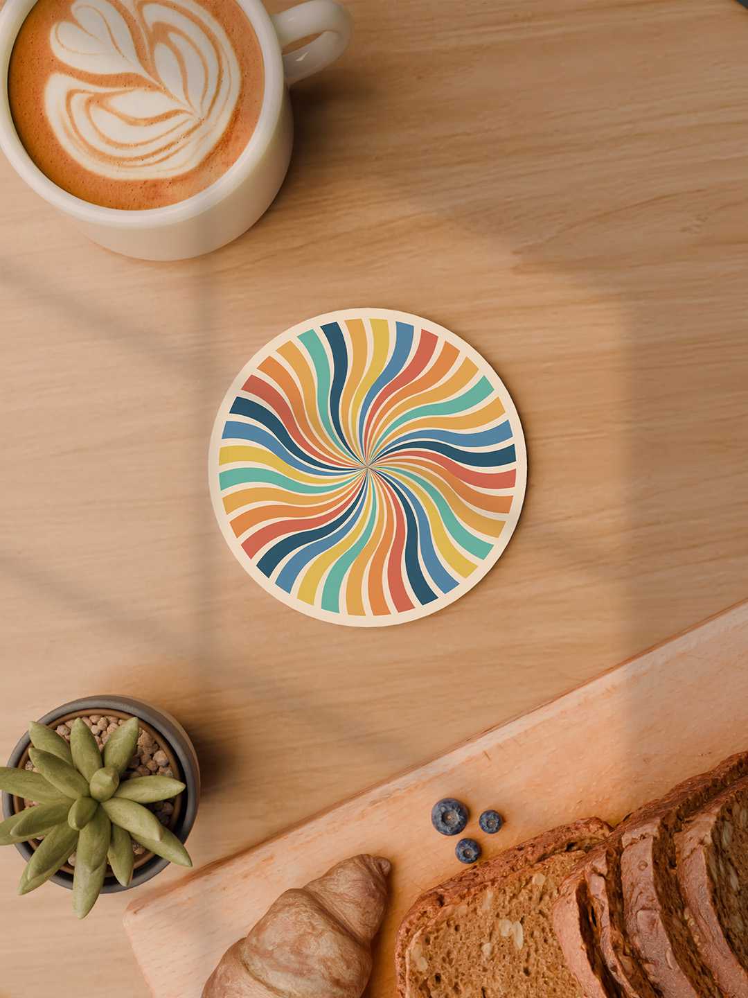 Retro Pattern Graphic Coasters - Pack of 6