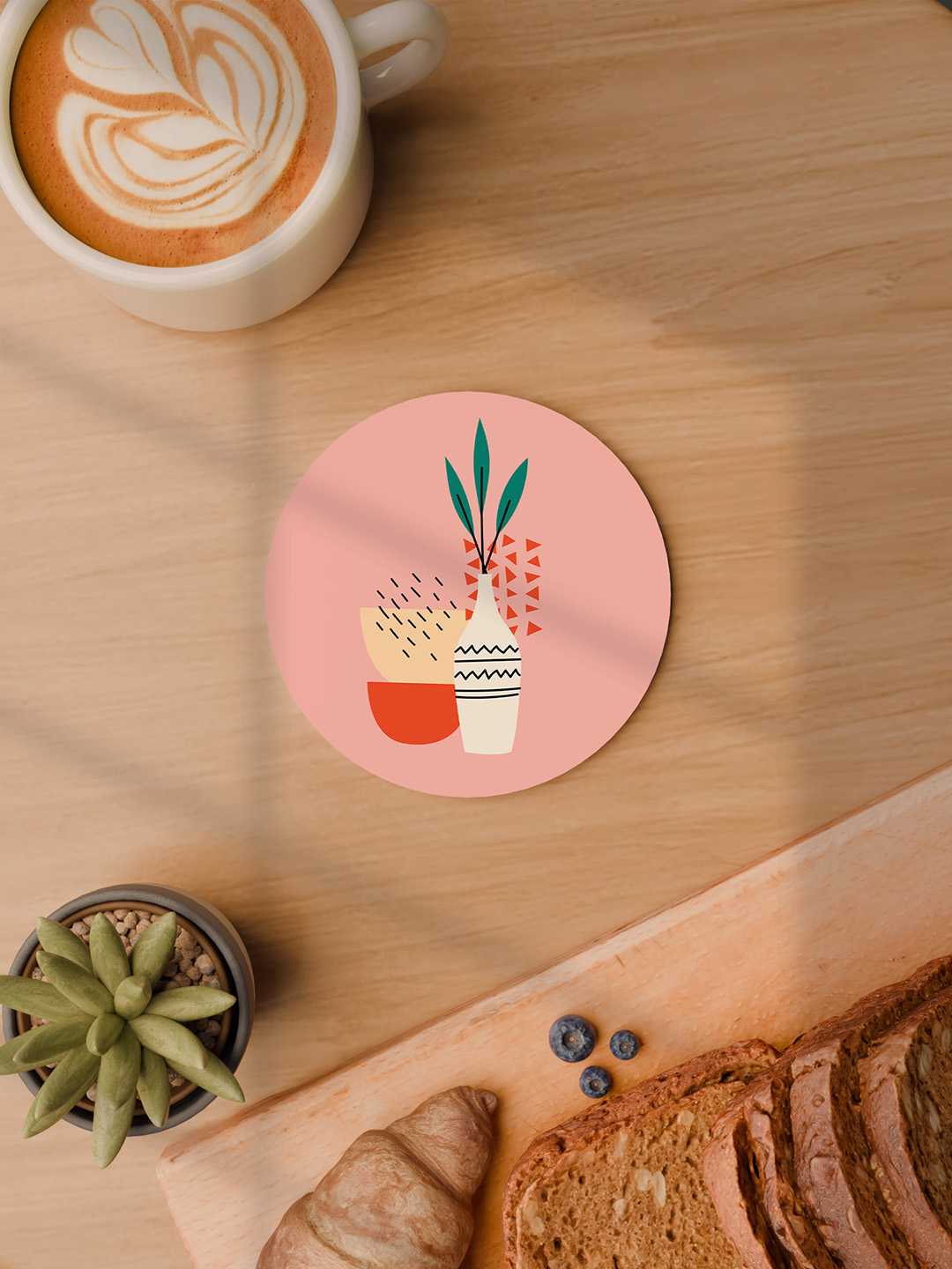 Boho Bloom Graphic Coasters - Pack of 6