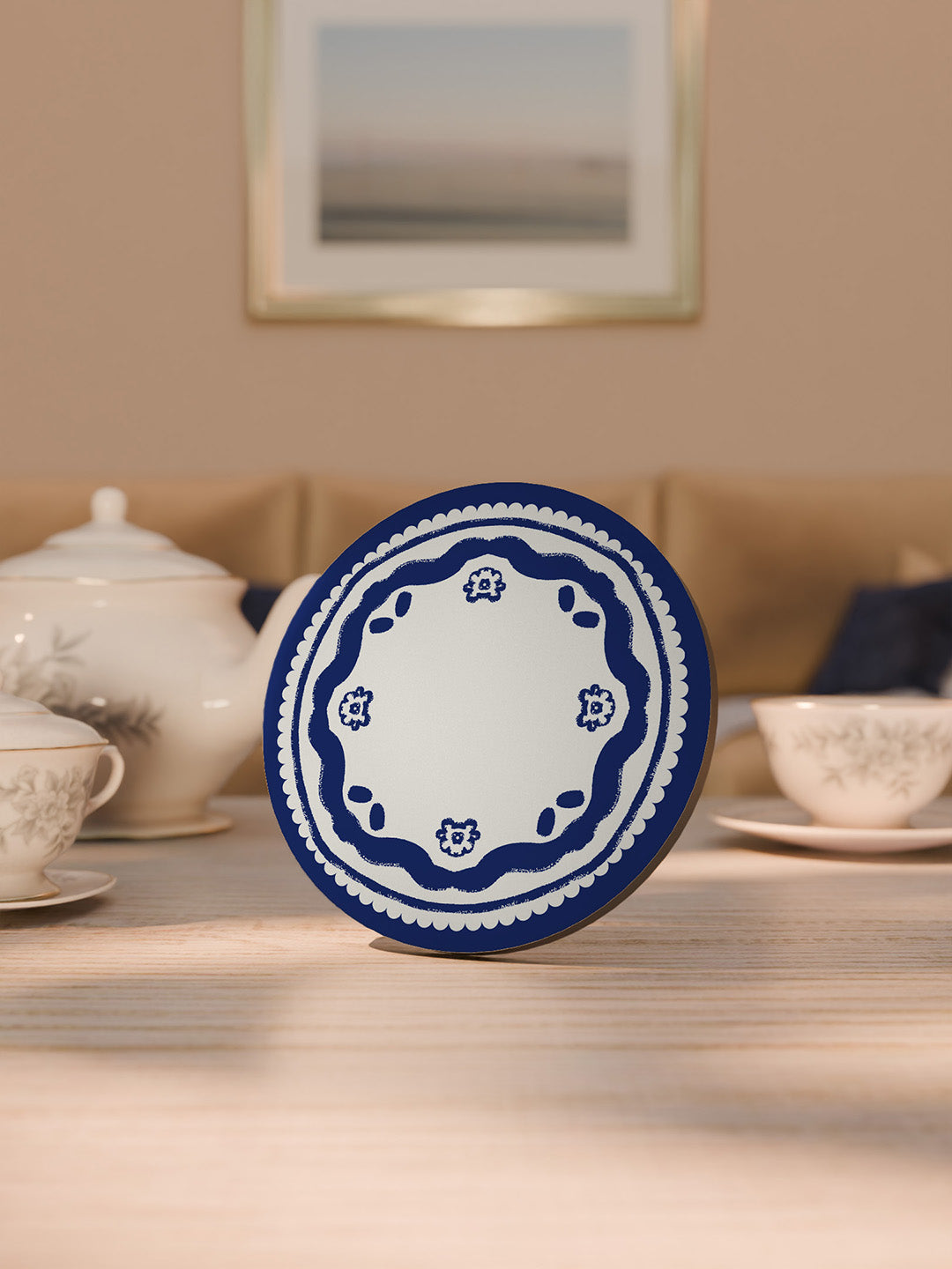 Indigo Charm Graphic Coasters - Pack of 6
