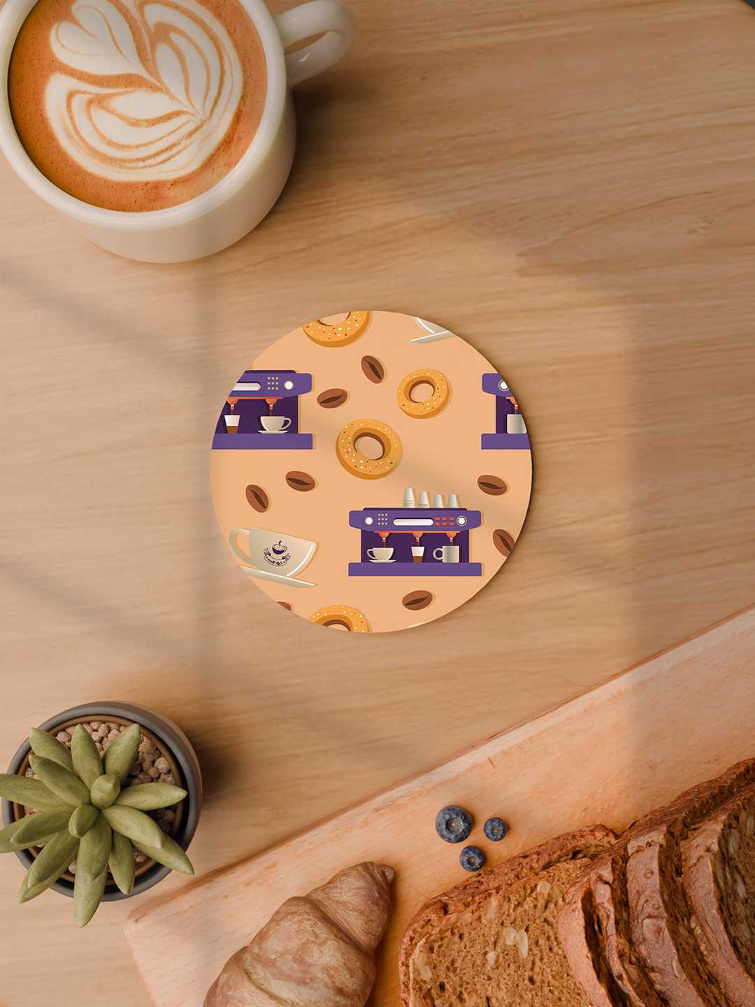 Brew & Bakery Graphic Coasters - Pack of 6