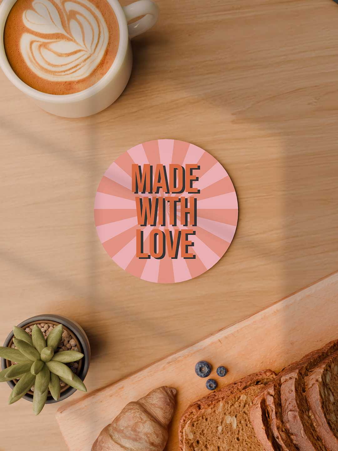 Love and Latte Graphic Coasters - Pack of 6
