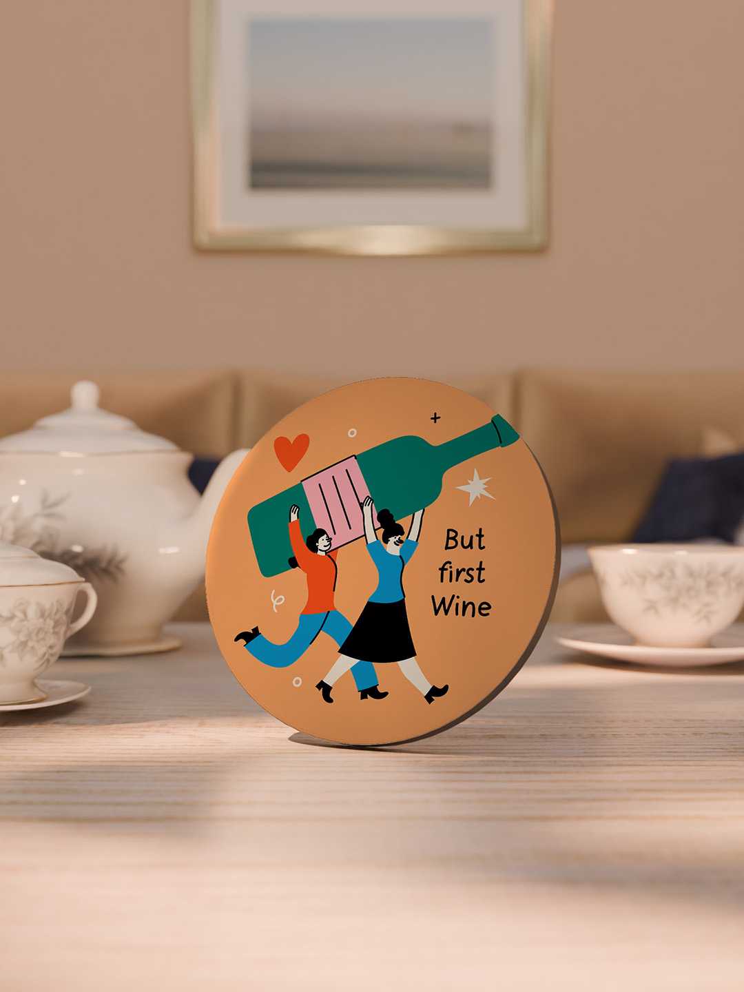 Wine and Dine Graphic Coasters - Pack of 6