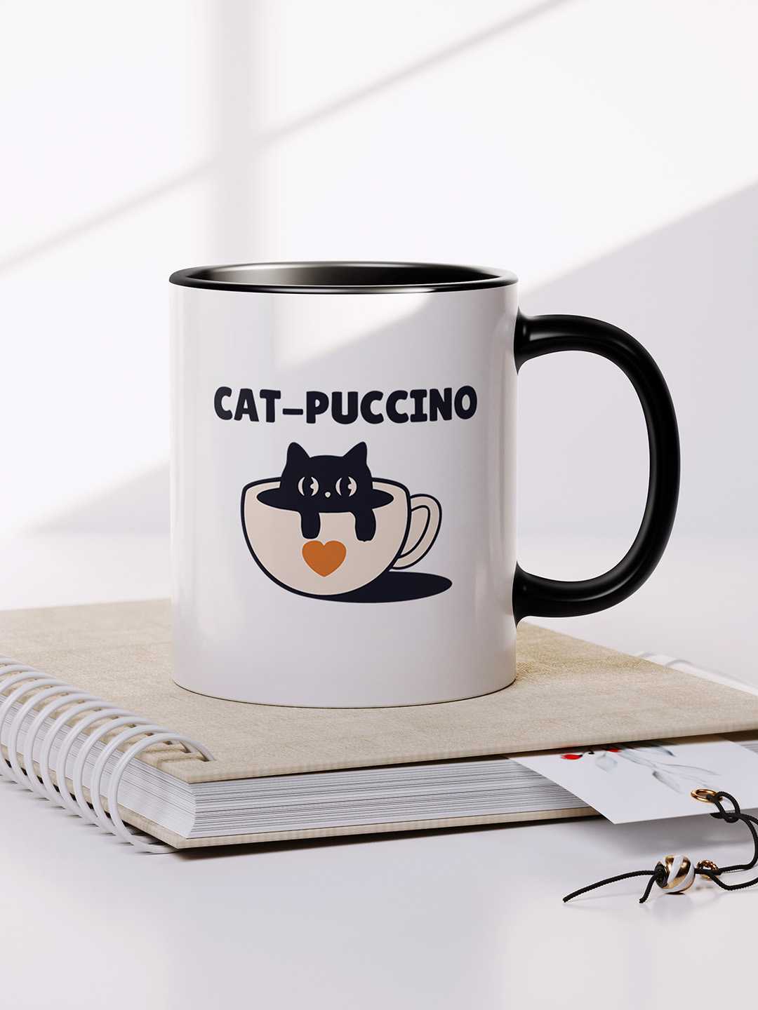 CAT-PUCCINO Graphic Printed Ceramic Mug