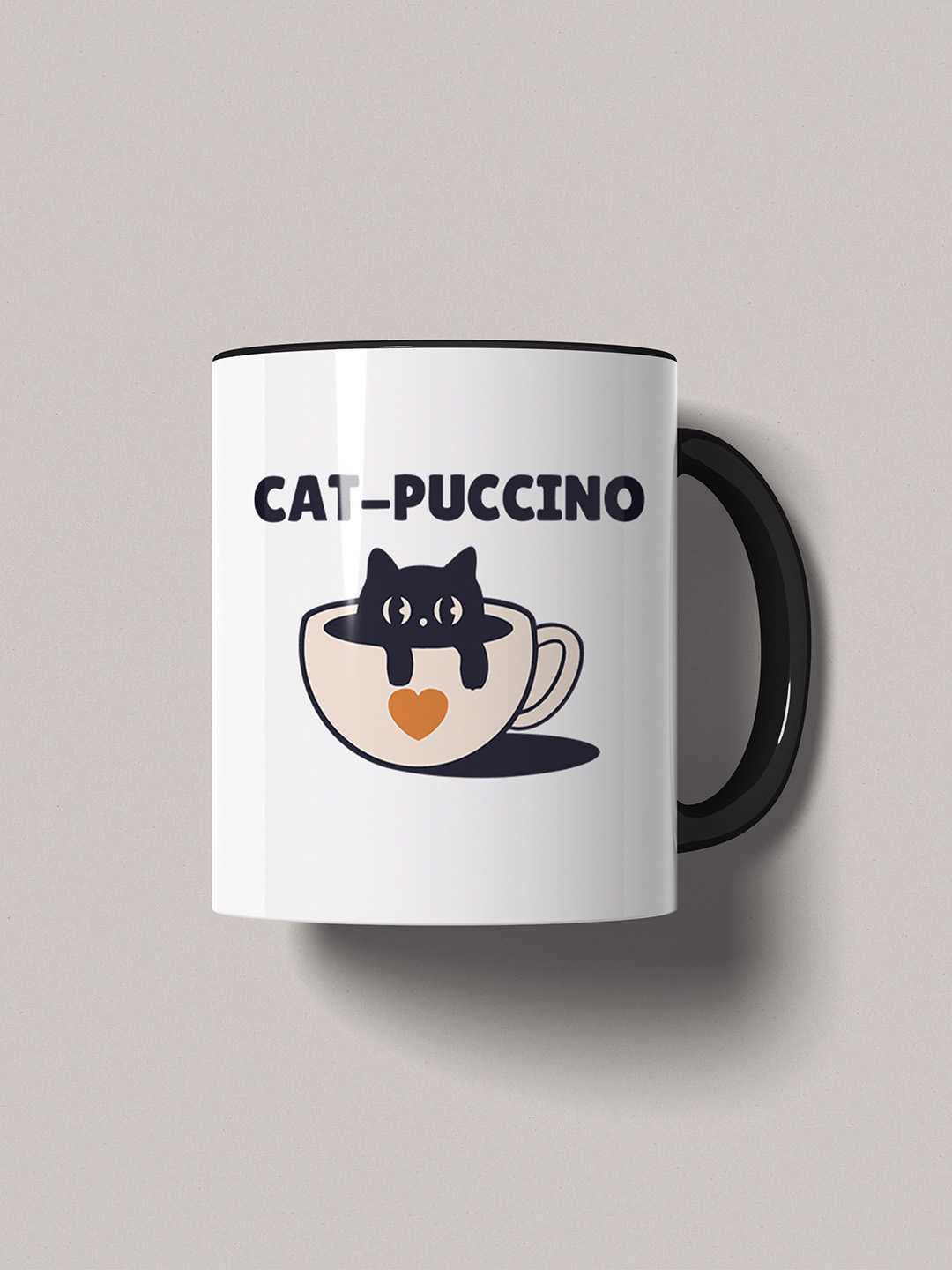 CAT-PUCCINO Graphic Printed Ceramic Mug