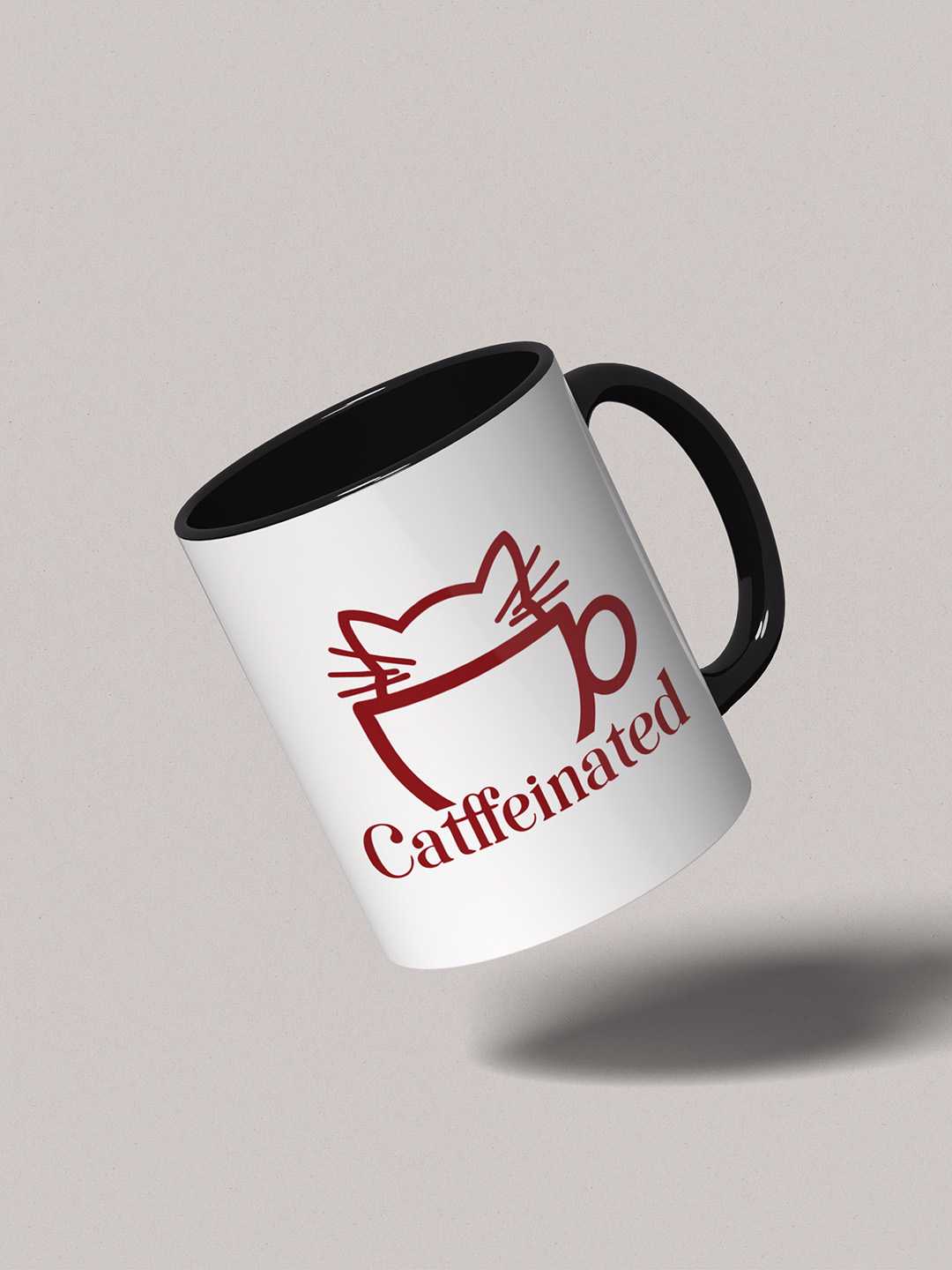 CATFFEINATED Graphic Printed Ceramic Mug