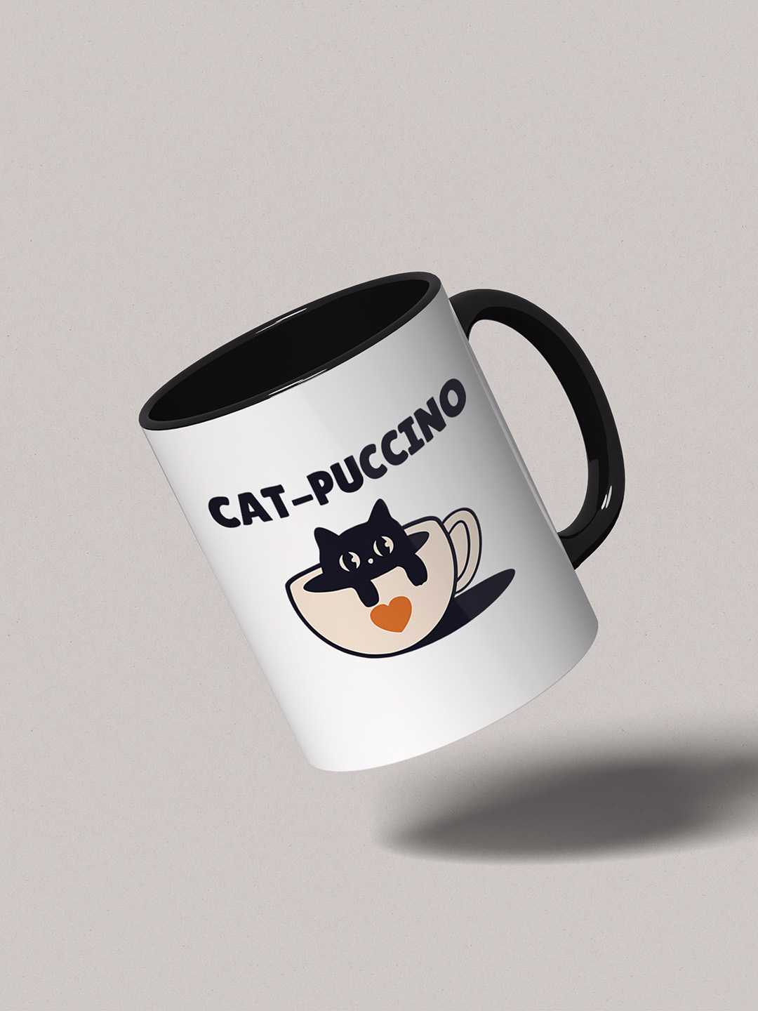 CAT-PUCCINO Graphic Printed Ceramic Mug