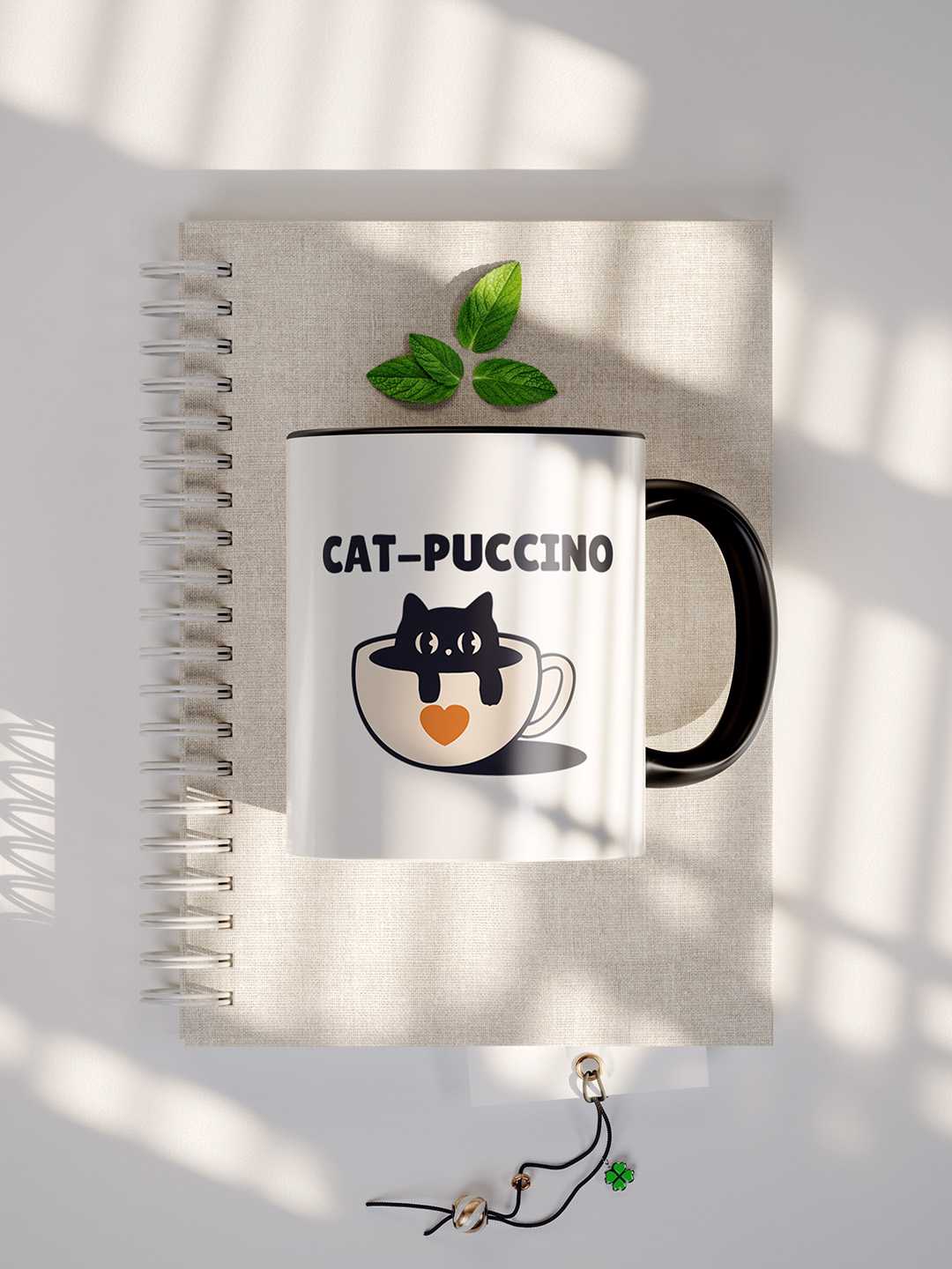 CAT-PUCCINO Graphic Printed Ceramic Mug