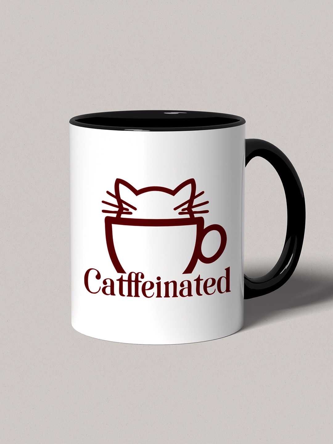 CATFFEINATED Graphic Printed Ceramic Mug