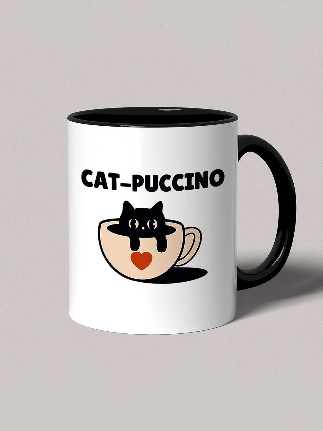 CAT-PUCCINO Graphic Printed Ceramic Mug