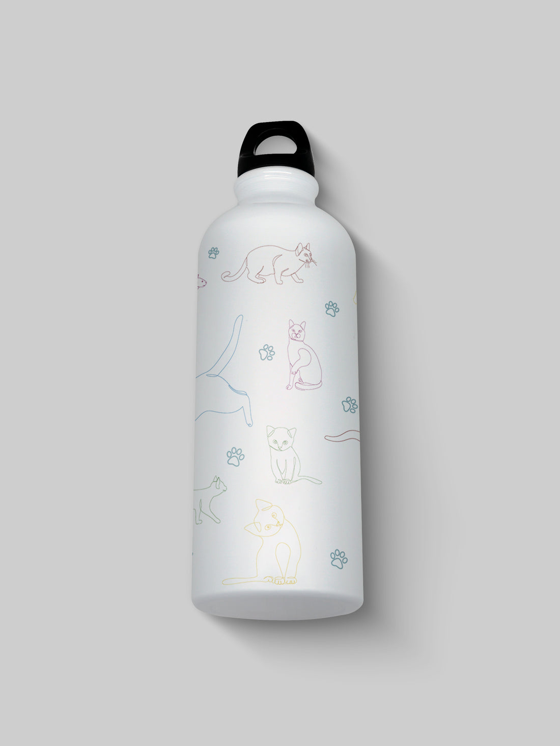Cat Pattern Graphic Metal Bottle