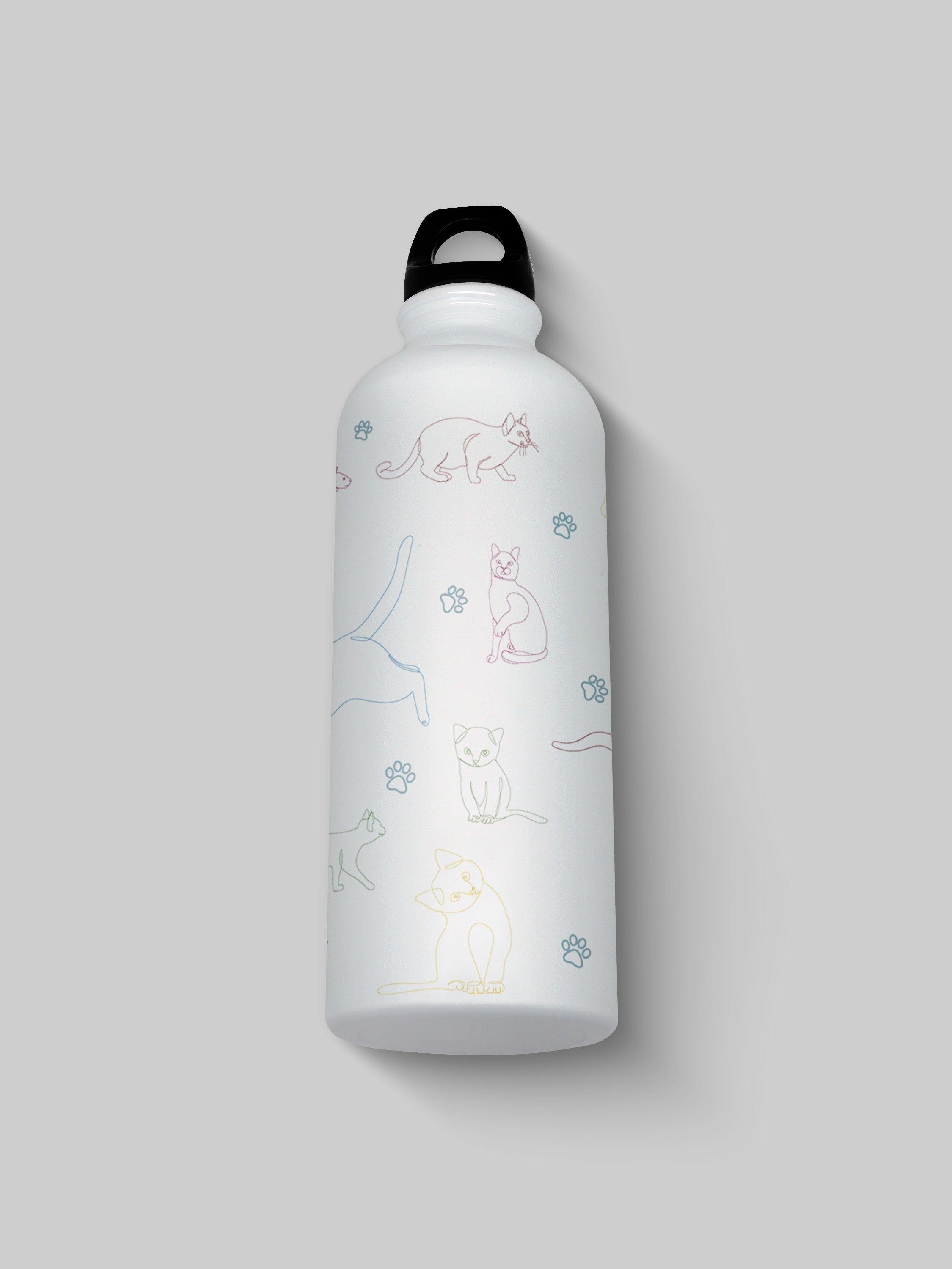 Cat Pattern Graphic Metal Bottle