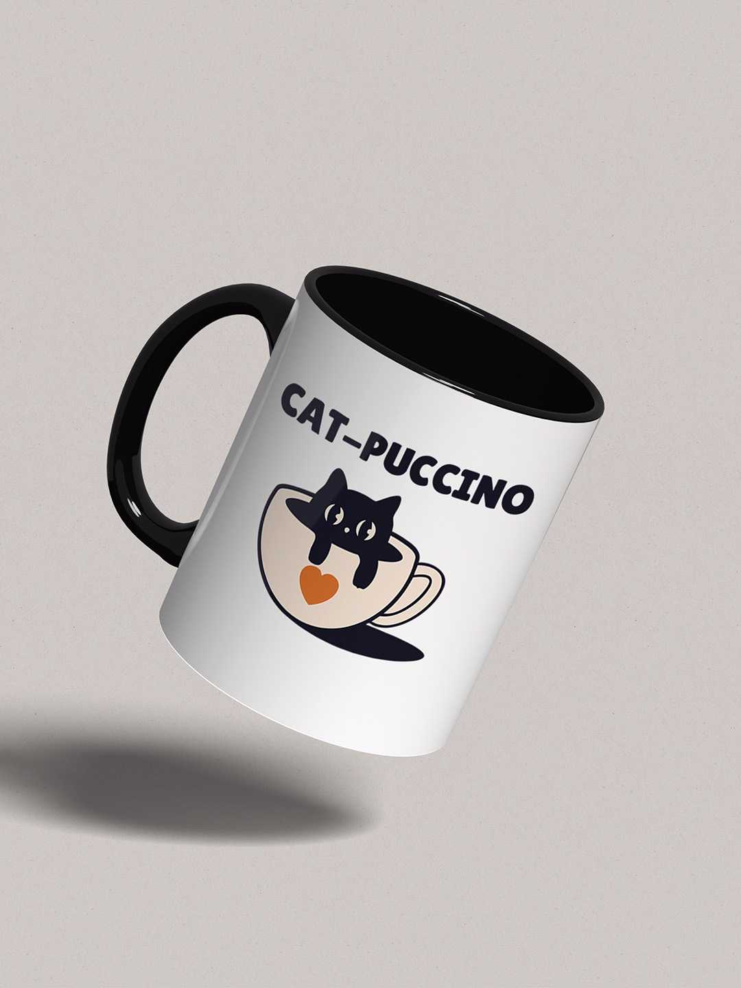CAT-PUCCINO Graphic Printed Ceramic Mug