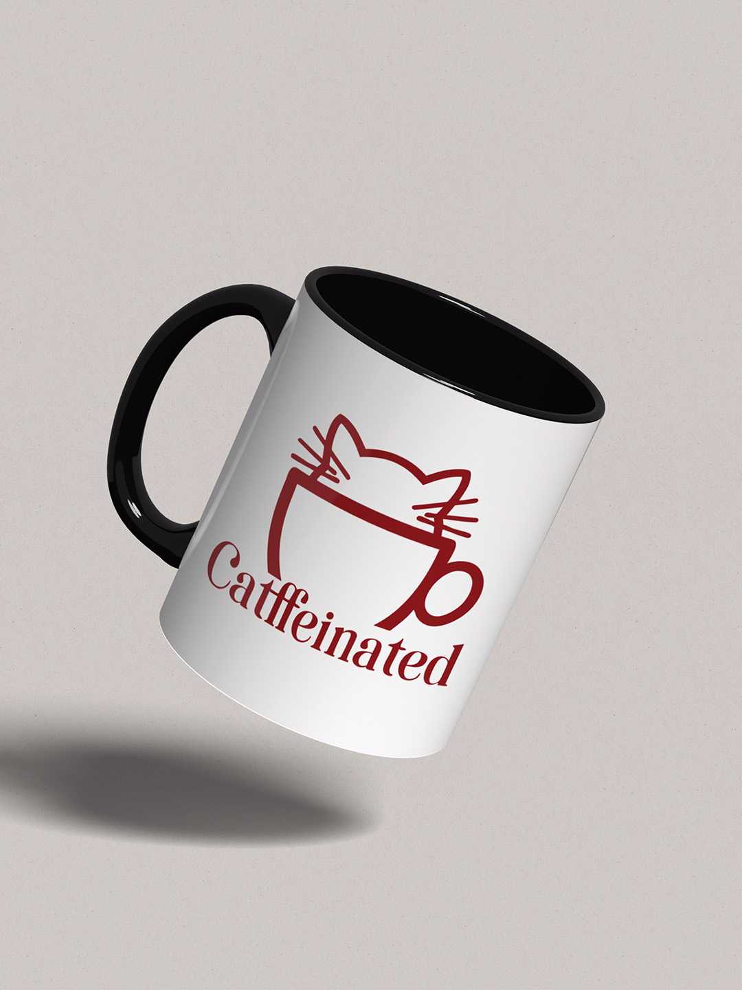 CATFFEINATED Graphic Printed Ceramic Mug