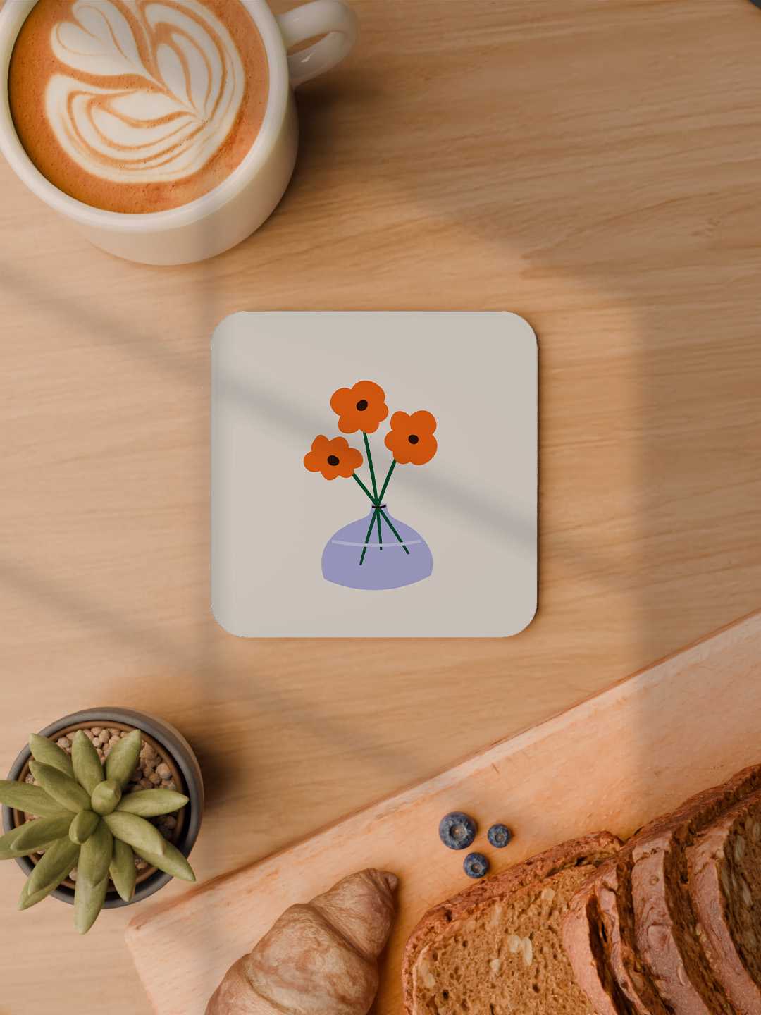 Floral Graphic Coasters - Pack of 6