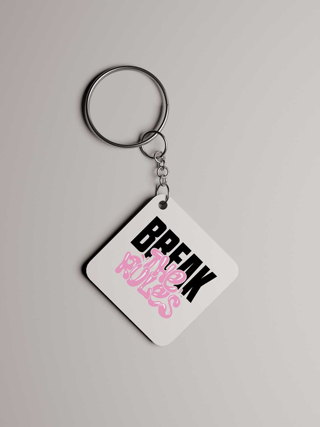 Break the Rules Graphic Keychain