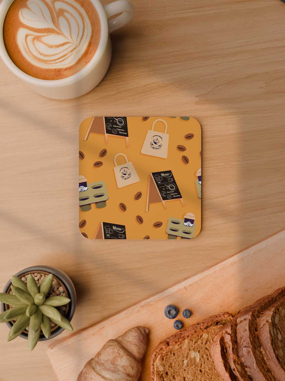 Brew & Bakery Graphic Coasters - Pack of 6