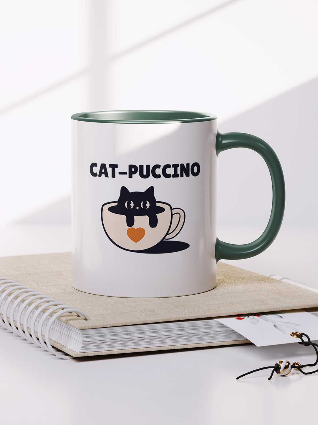 CAT-PUCCINO Graphic Printed Ceramic Mug