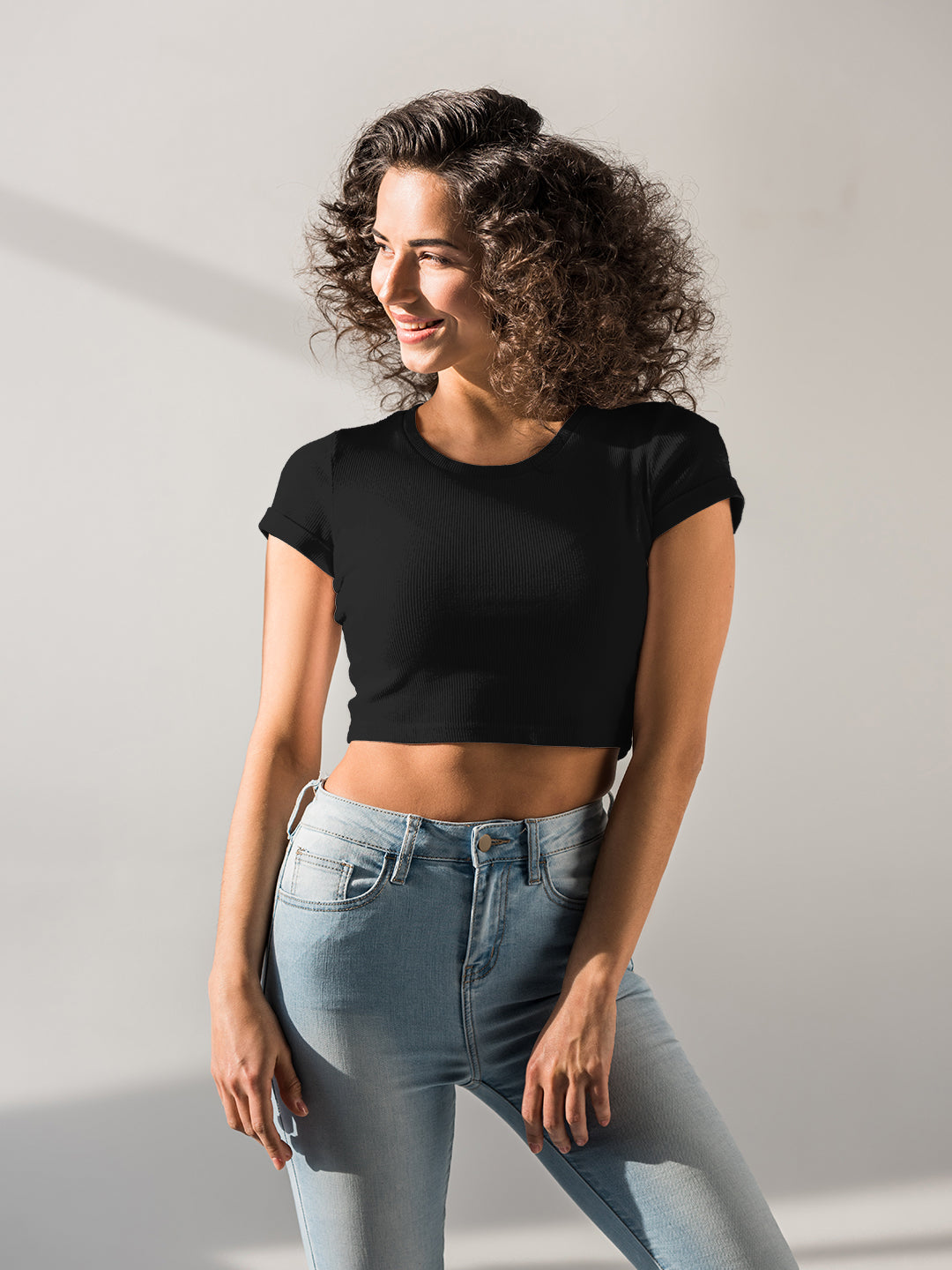 Black Solid Baby Tee