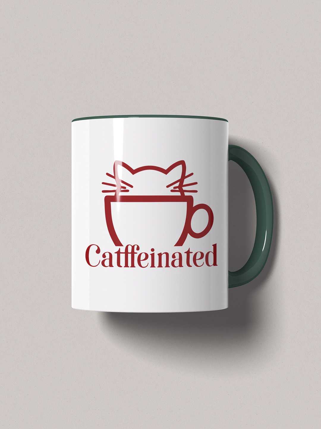 CATFFEINATED Graphic Printed Ceramic Mug