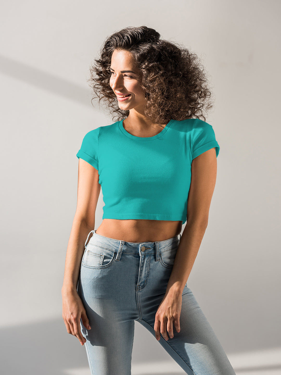 Sea Green Solid Baby Tee