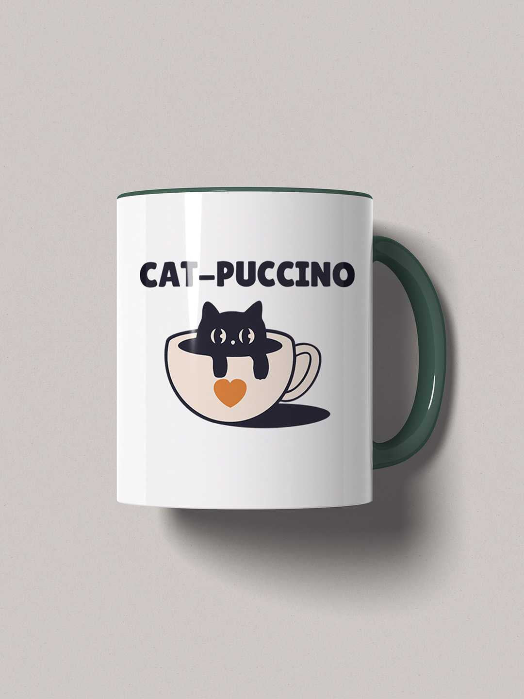 CAT-PUCCINO Graphic Printed Ceramic Mug