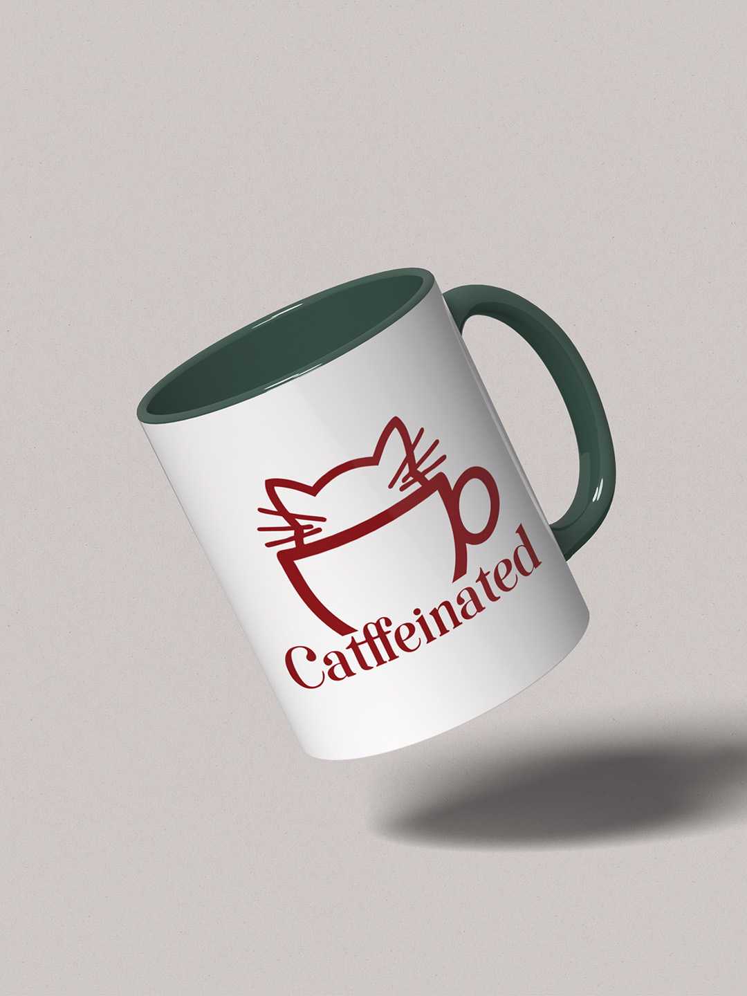 CATFFEINATED Graphic Printed Ceramic Mug