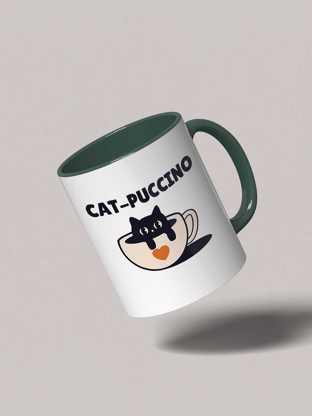 CAT-PUCCINO Graphic Printed Ceramic Mug