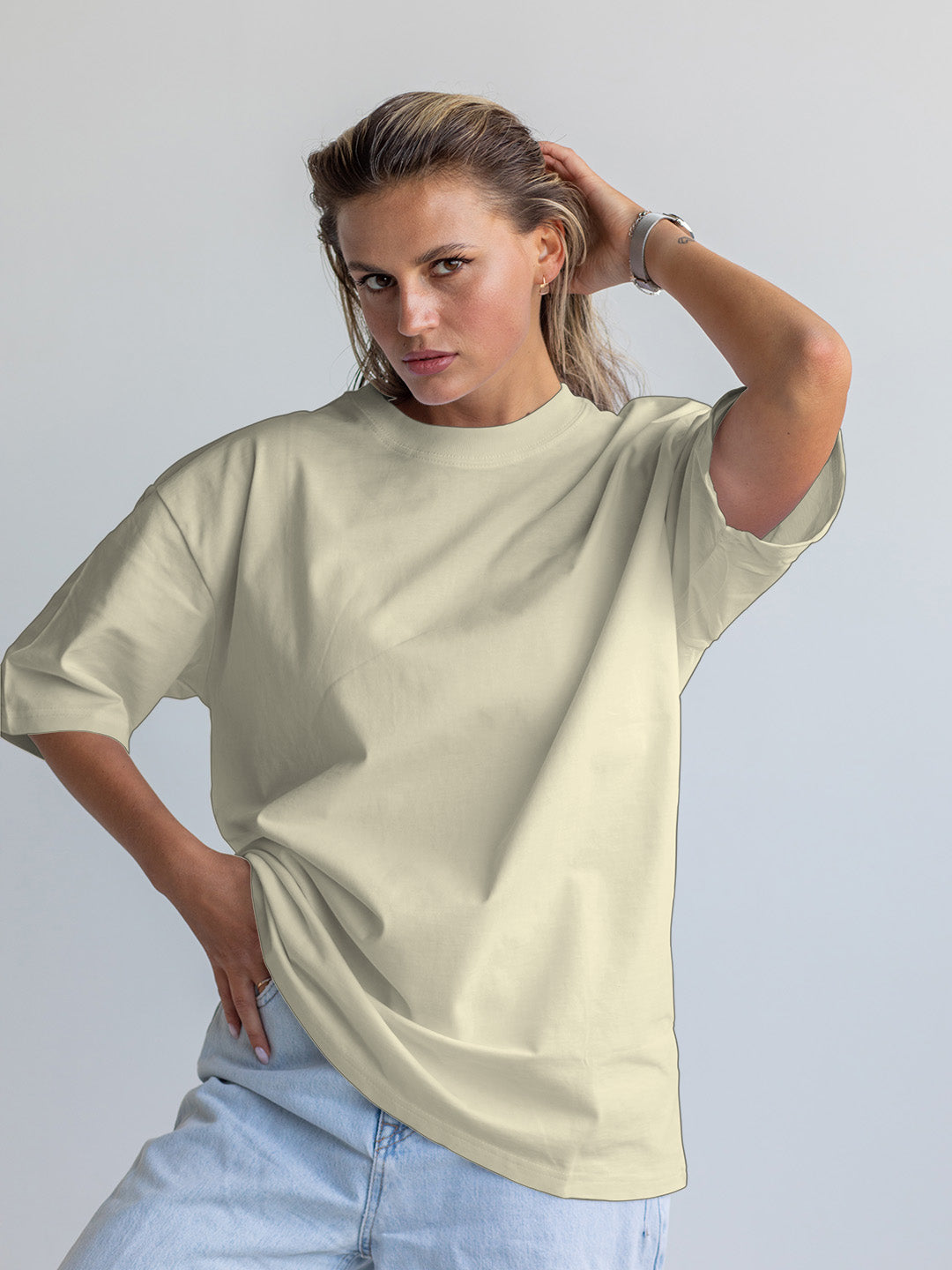 Vanilla Solid Oversized Tee