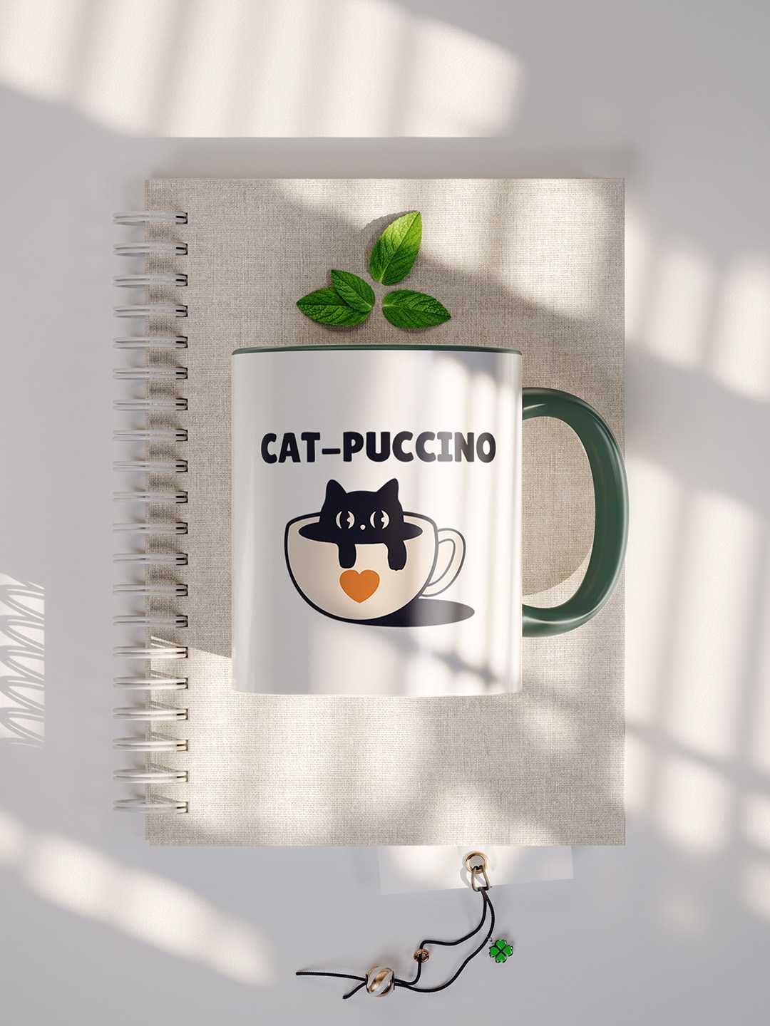 CAT-PUCCINO Graphic Printed Ceramic Mug