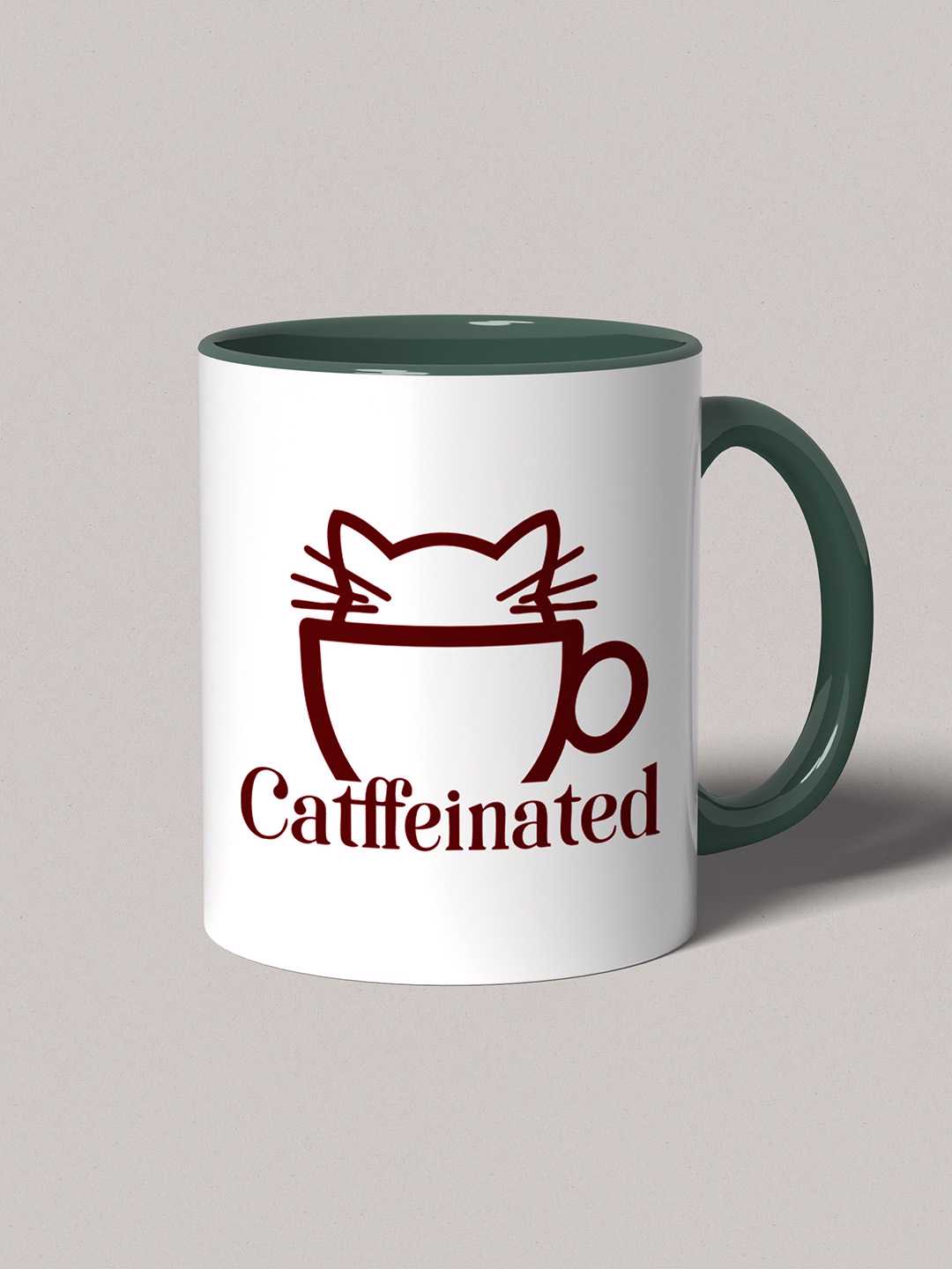 CATFFEINATED Graphic Printed Ceramic Mug