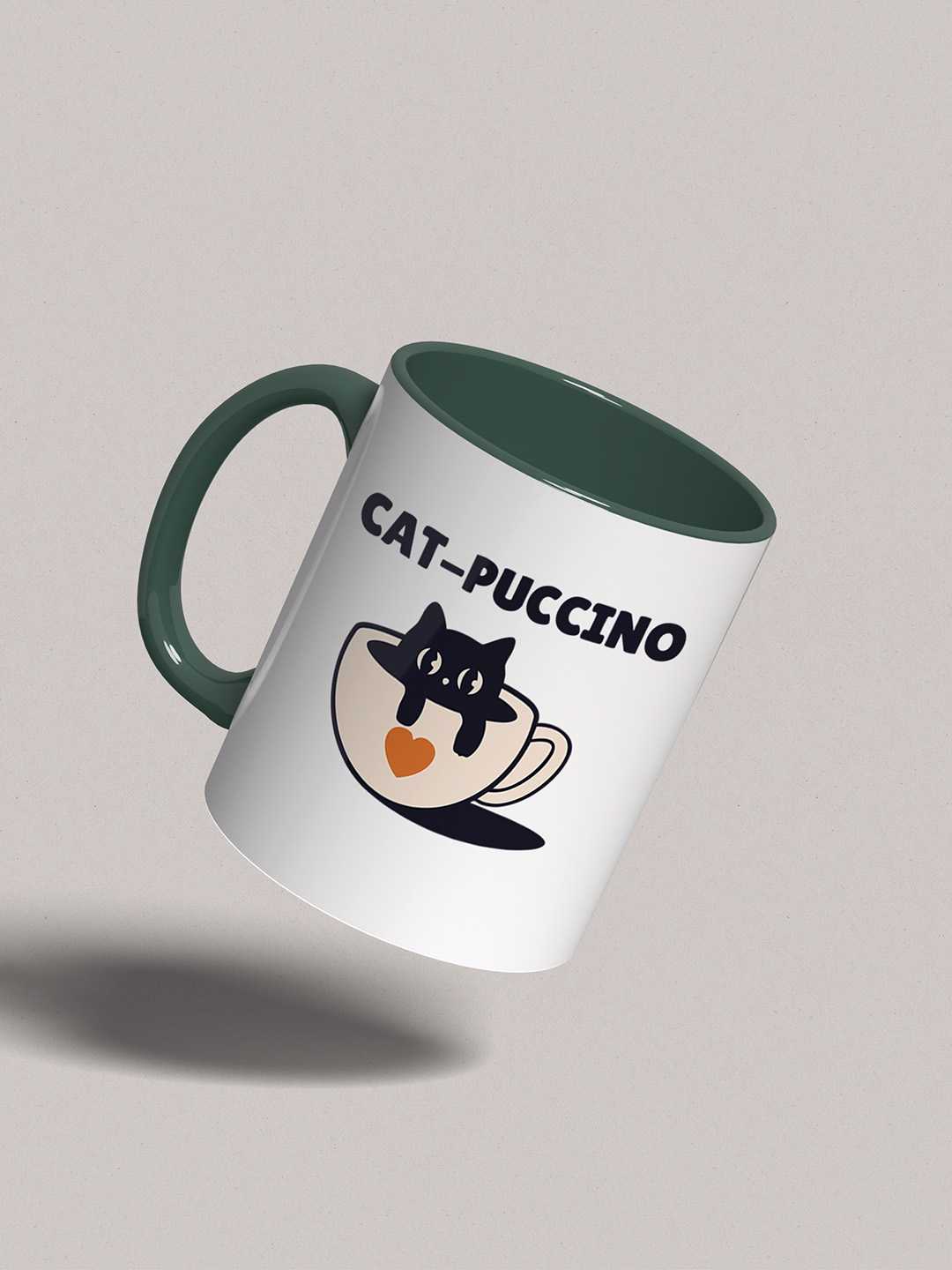 CAT-PUCCINO Graphic Printed Ceramic Mug