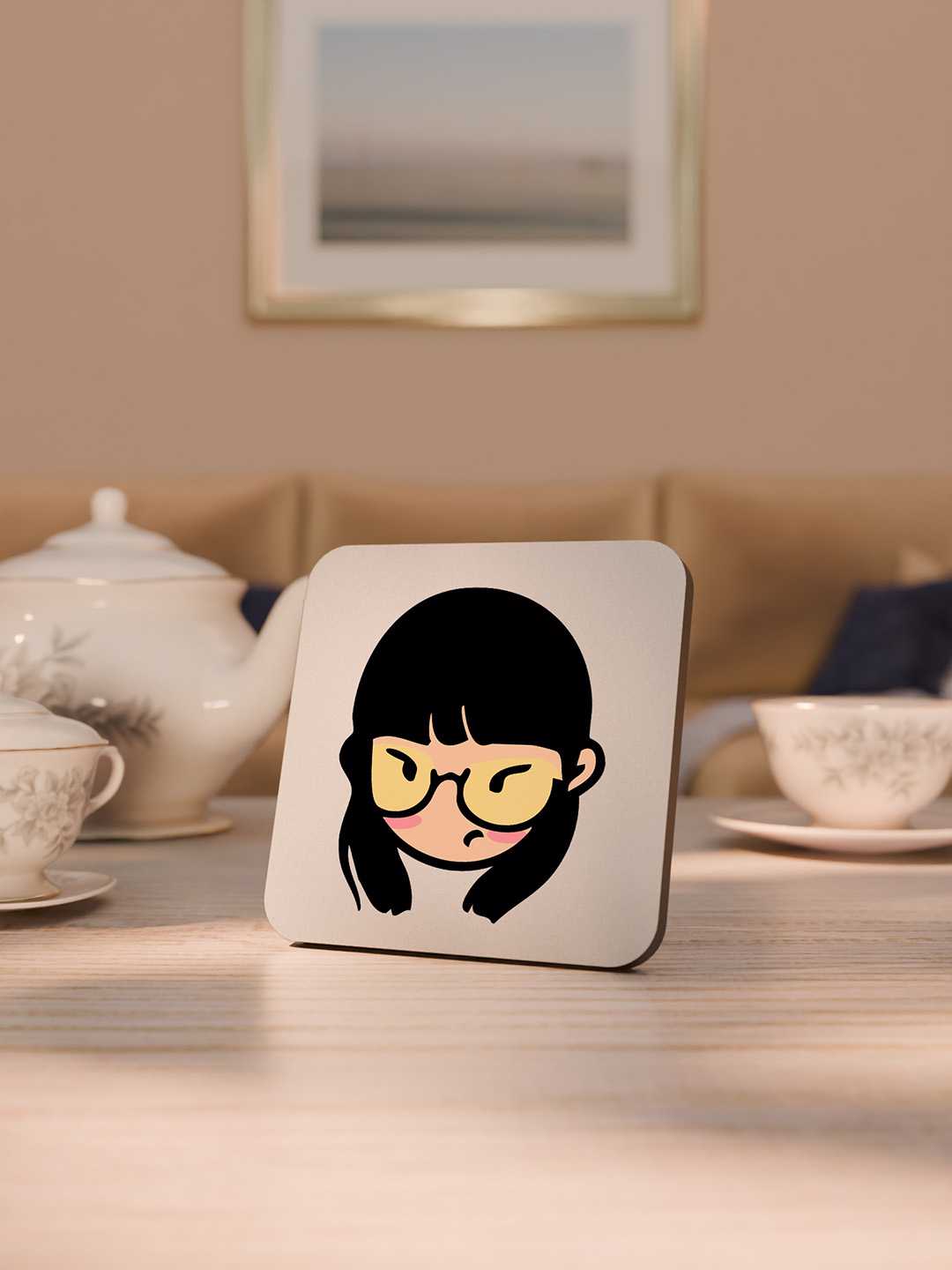 Face Expression Graphic Coasters - Pack of 6