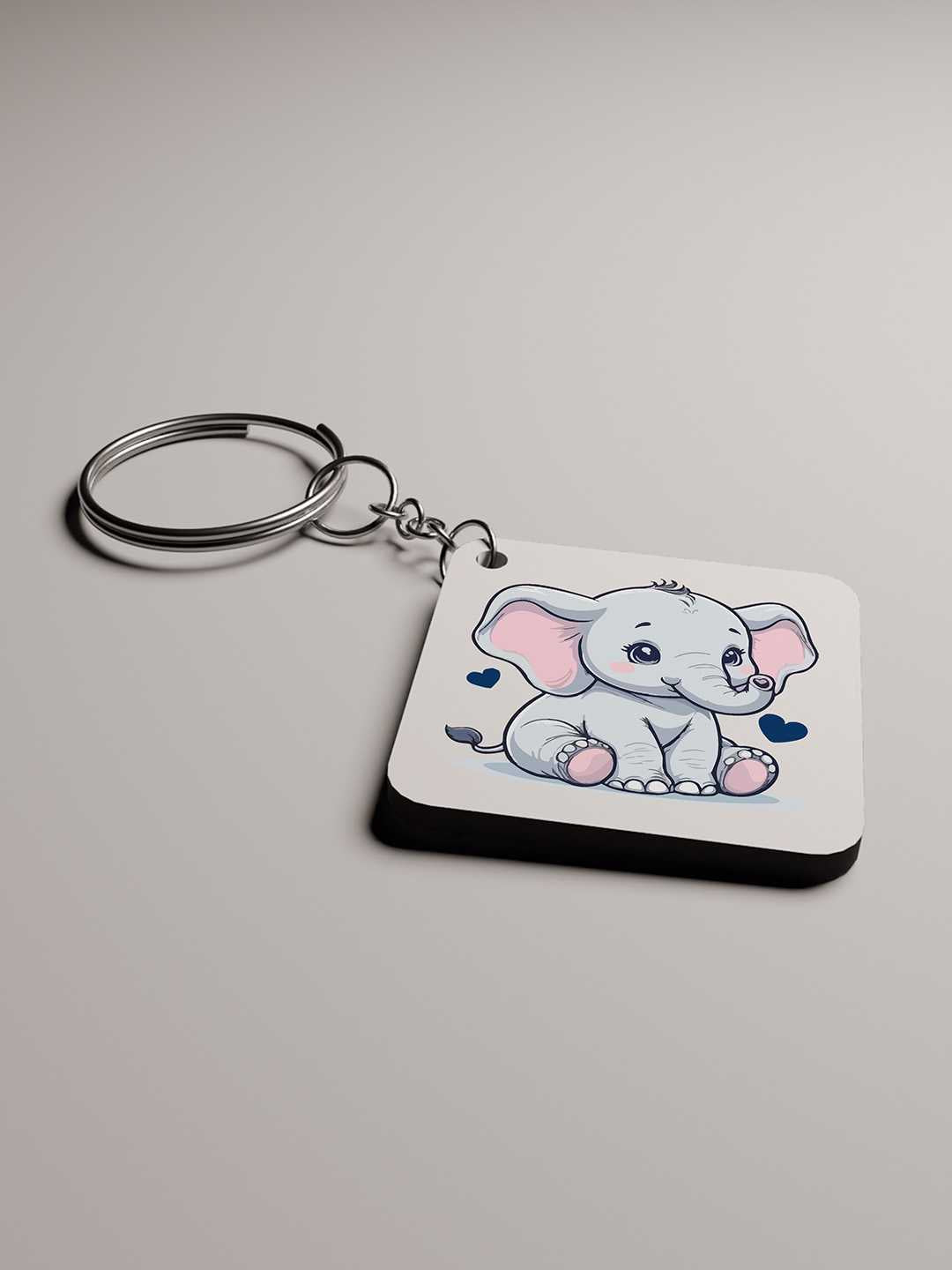 Baby Elephant Graphic Keychain