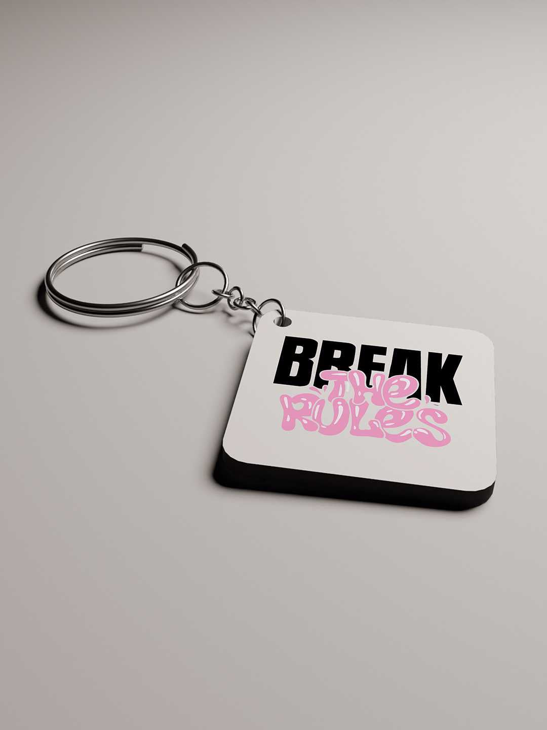Break the Rules Graphic Keychain