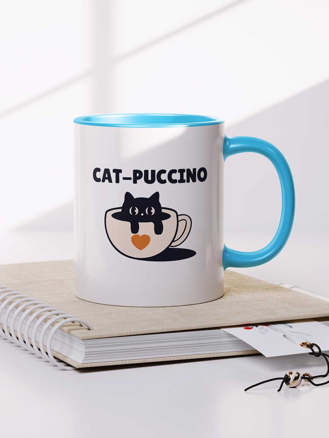 CAT-PUCCINO Graphic Printed Ceramic Mug