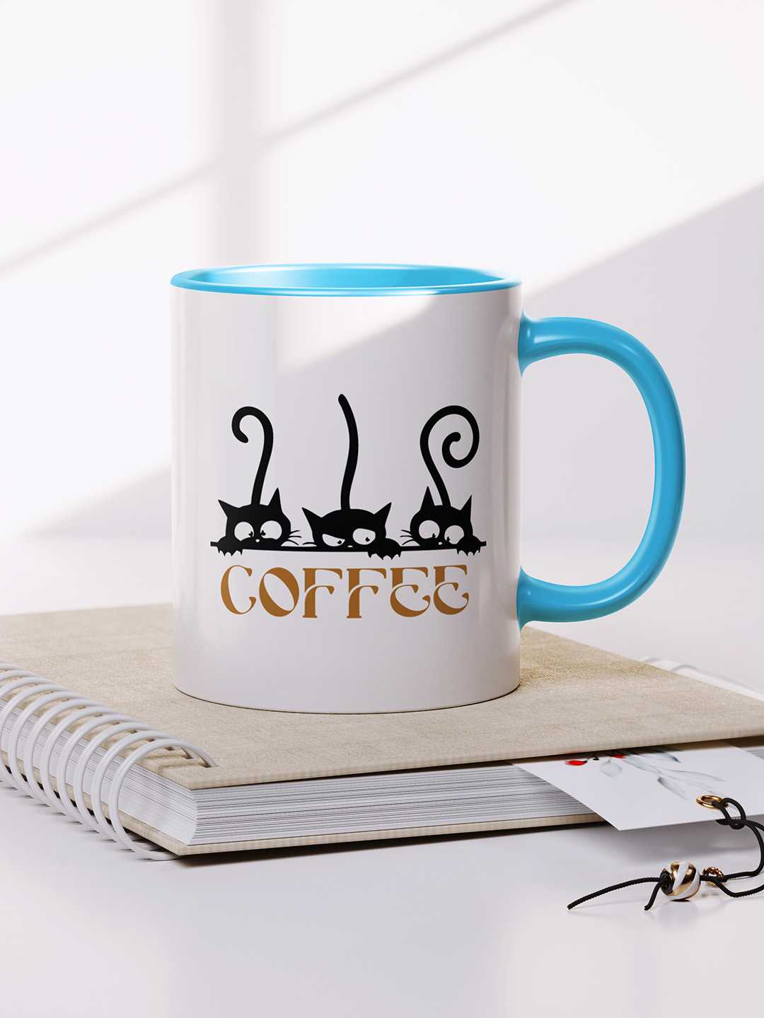 COFFEE CATS Graphic Printed Ceramic Mug