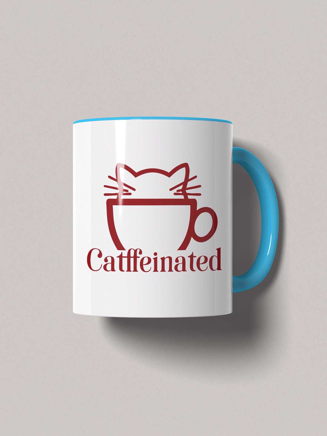 CATFFEINATED Graphic Printed Ceramic Mug