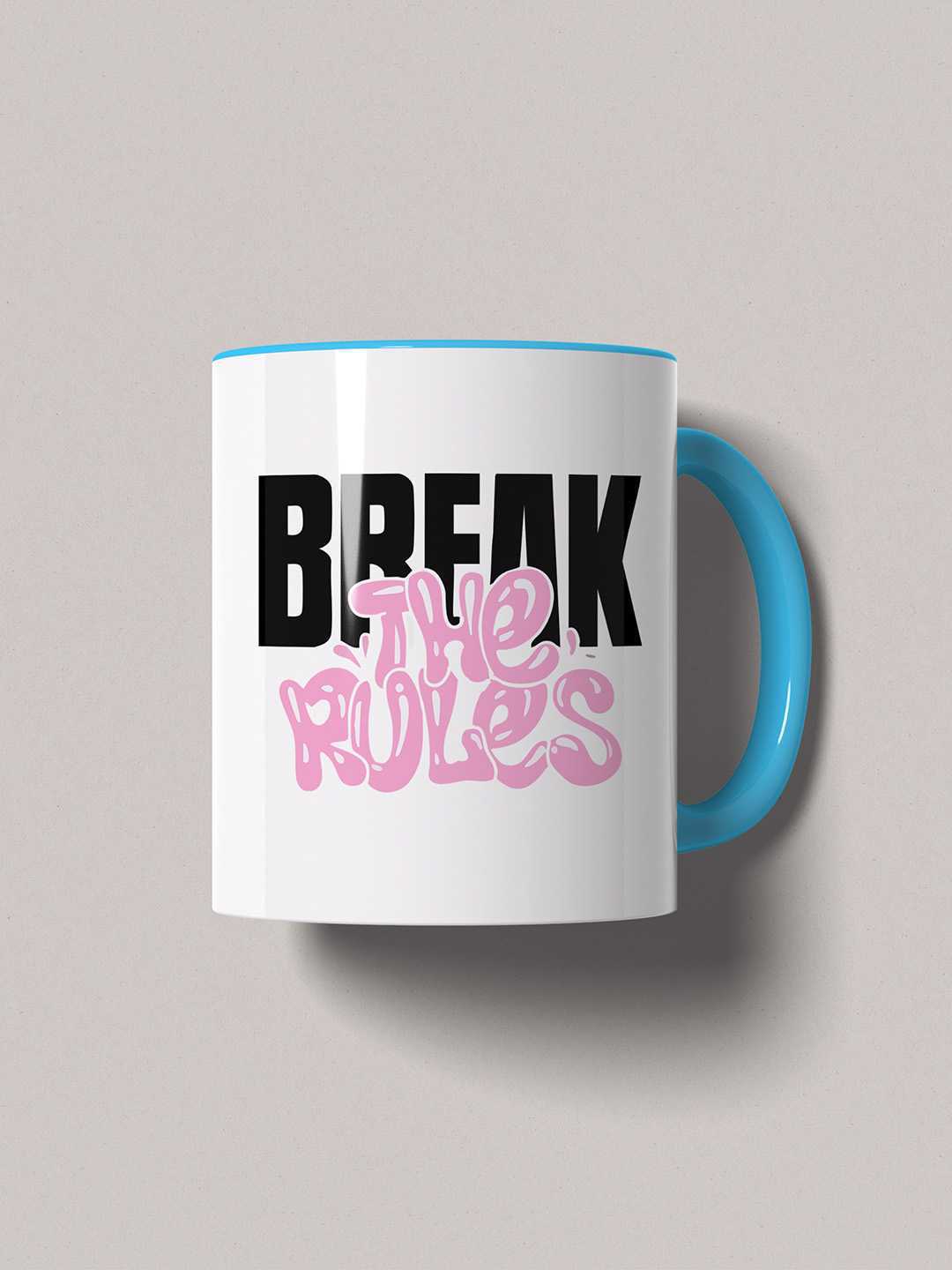 BREAK THE RULES Graphic Printed Ceramic Mug