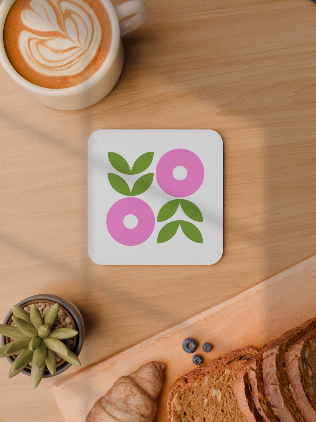 Geo Floral Graphic Coasters - Pack of 6