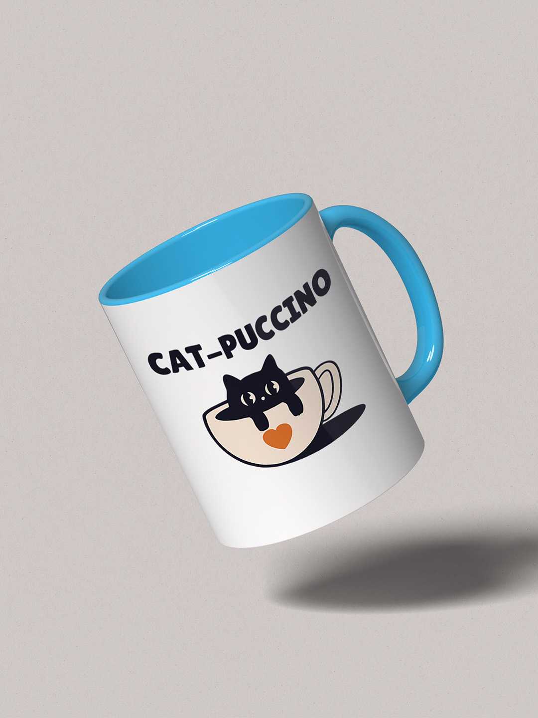 CAT-PUCCINO Graphic Printed Ceramic Mug