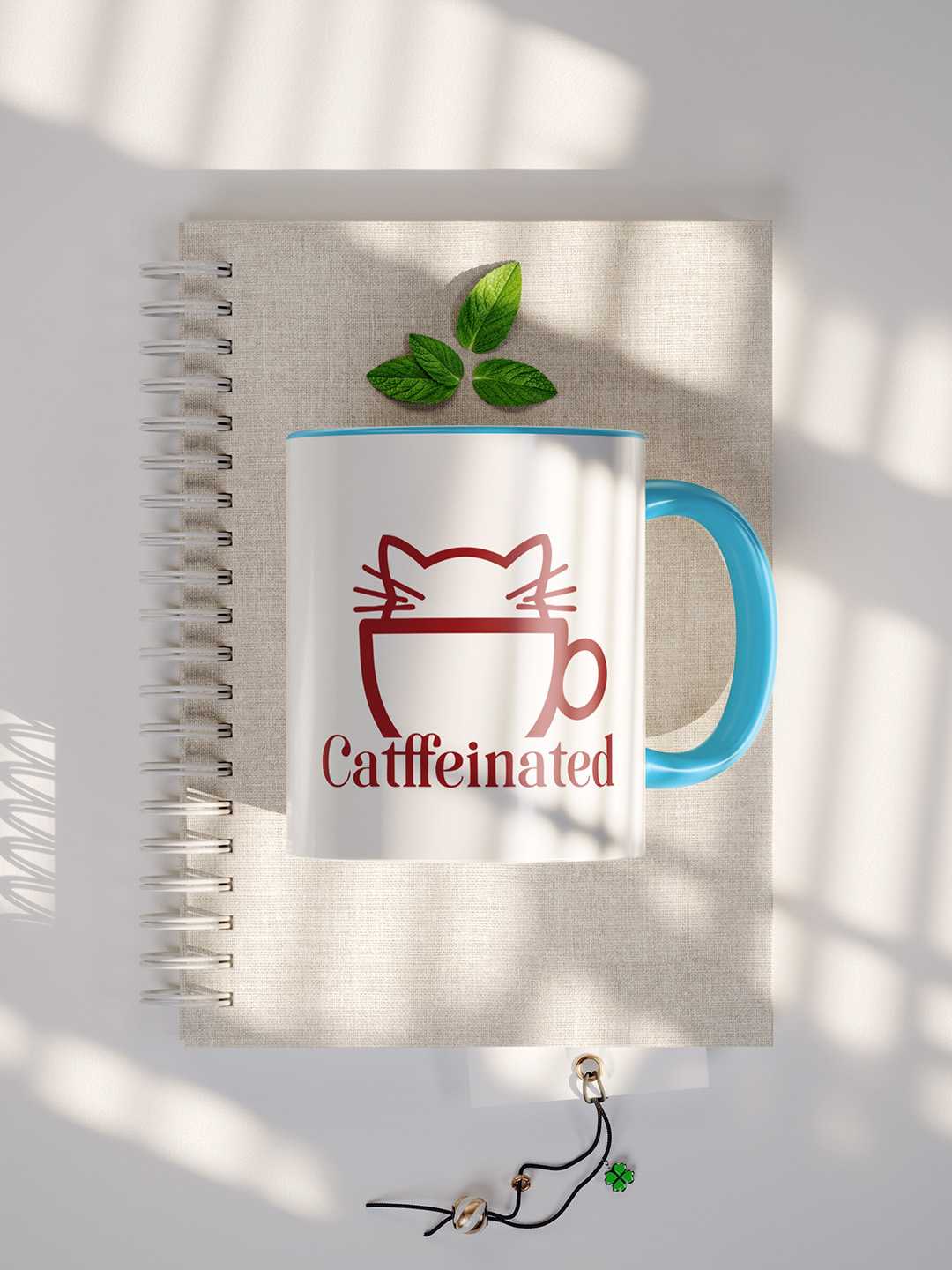 CATFFEINATED Graphic Printed Ceramic Mug
