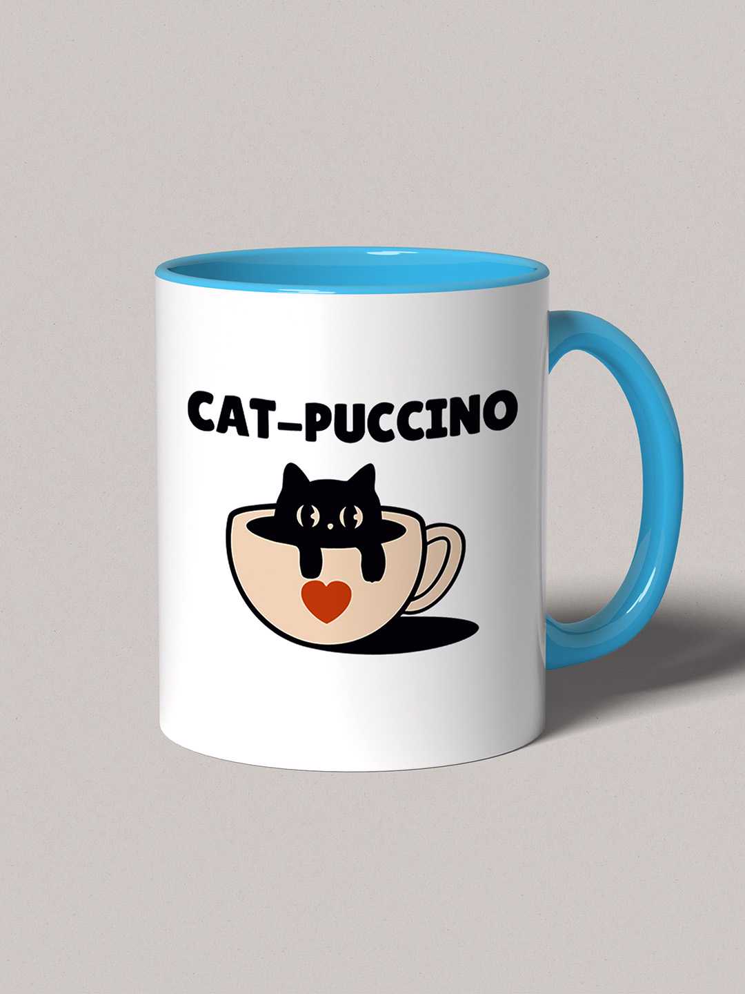 CAT-PUCCINO Graphic Printed Ceramic Mug