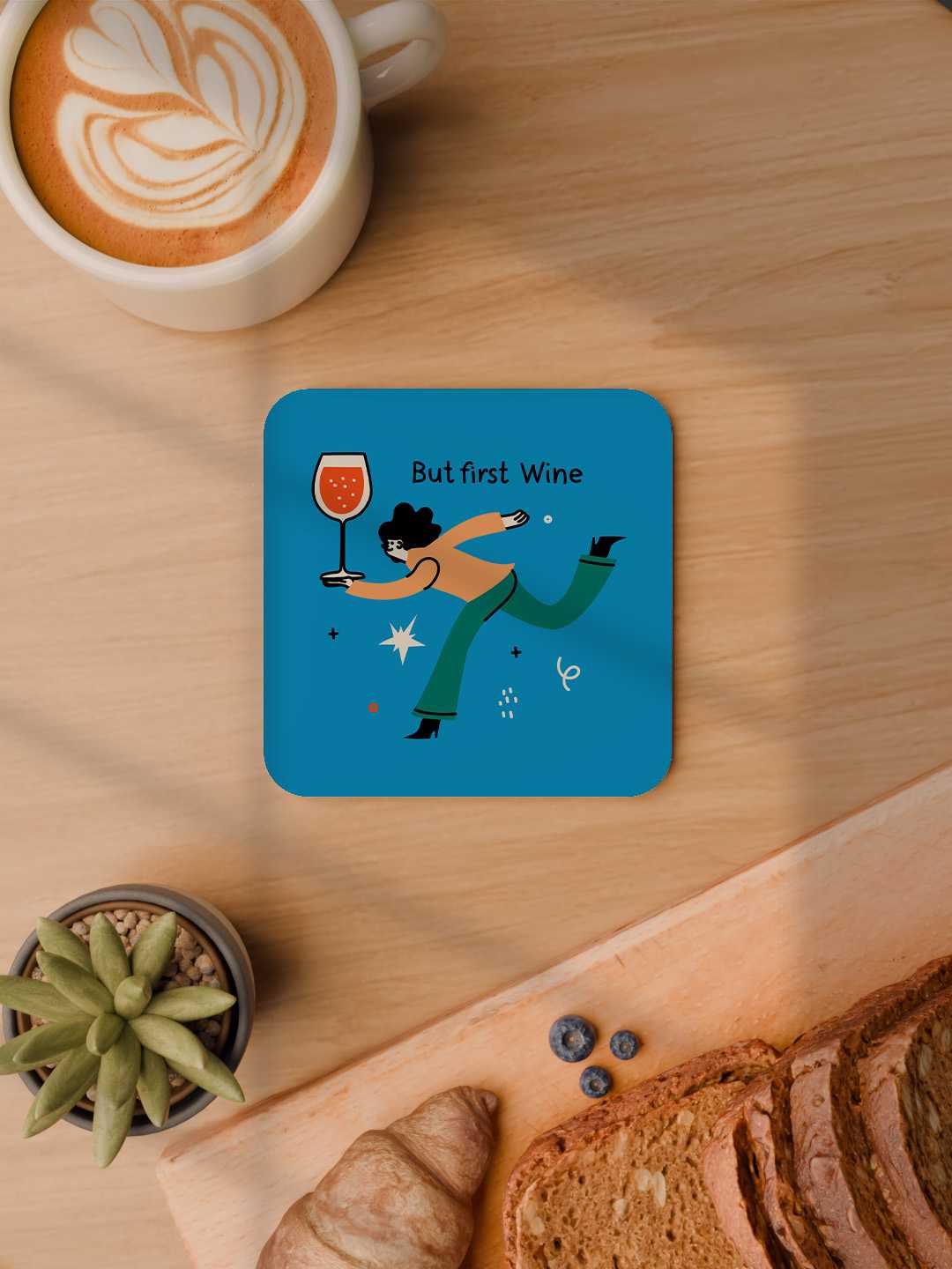 Wine and Dine Graphic Coasters - Pack of 6