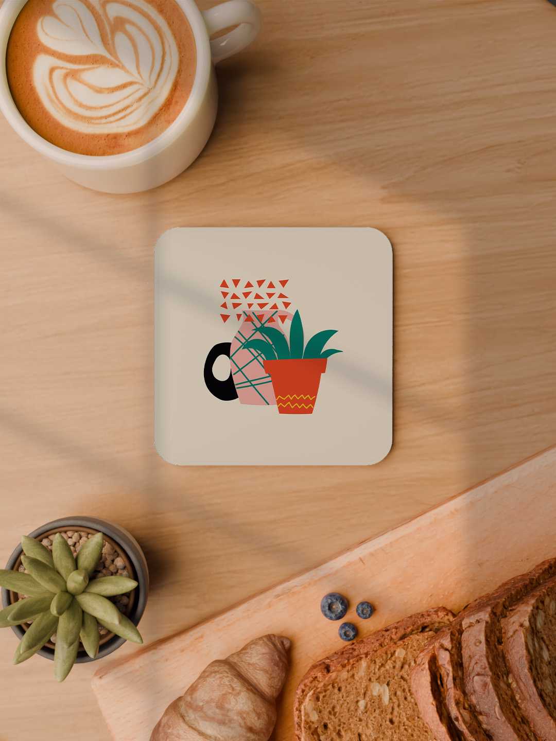 Boho Bloom Graphic Coasters - Pack of 6