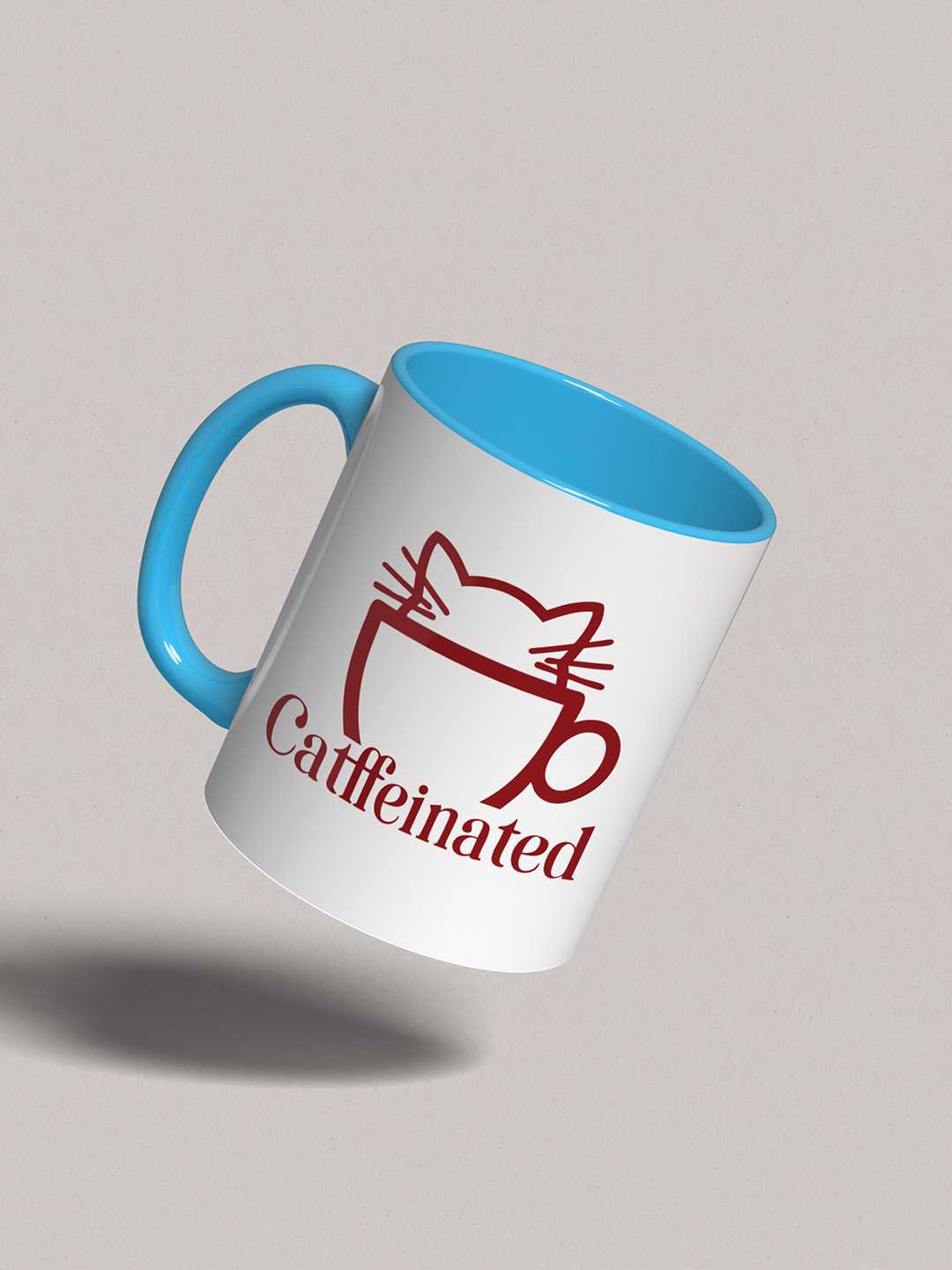 CATFFEINATED Graphic Printed Ceramic Mug